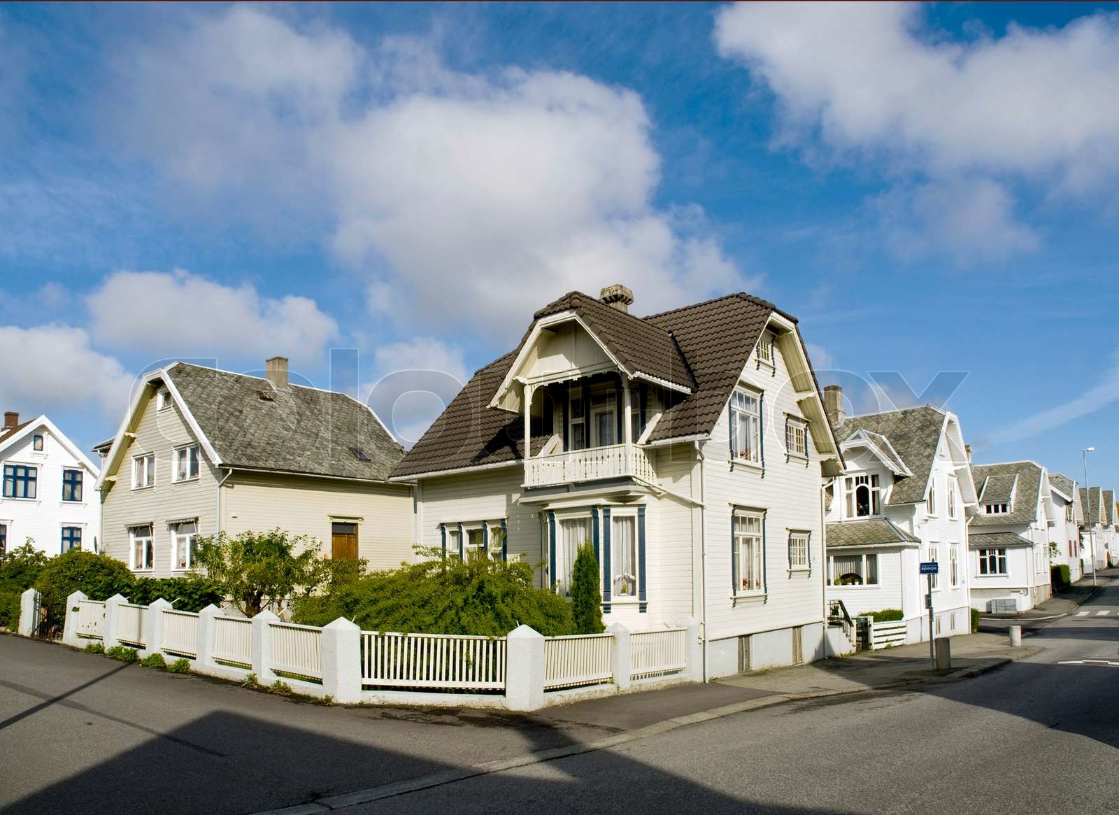 Stavanger Wood Houses Stock image Colourbox
