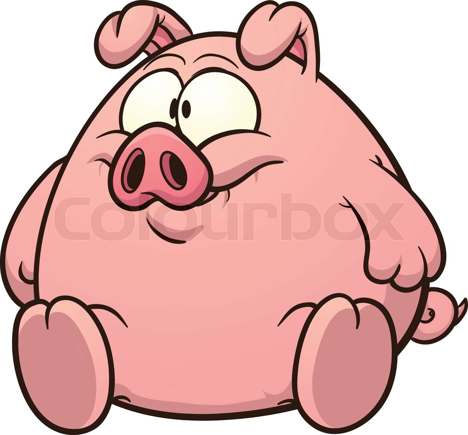 Fat pig Stock vector Colourbox