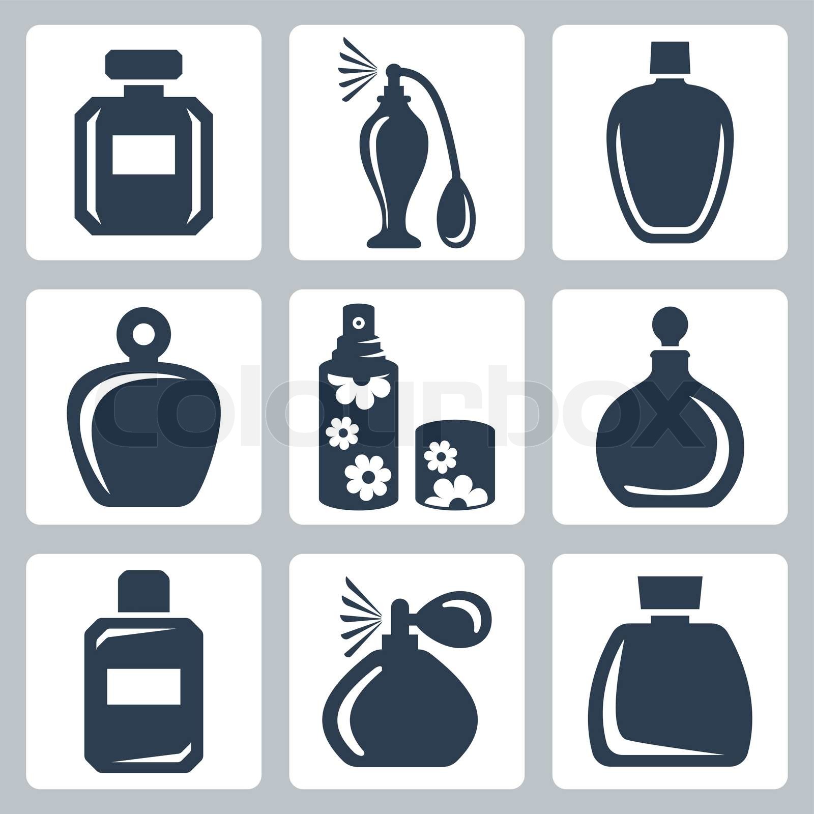 Vector isoliert Parfüm-Flaschen -Icons | Stock-Vektor | Colourbox