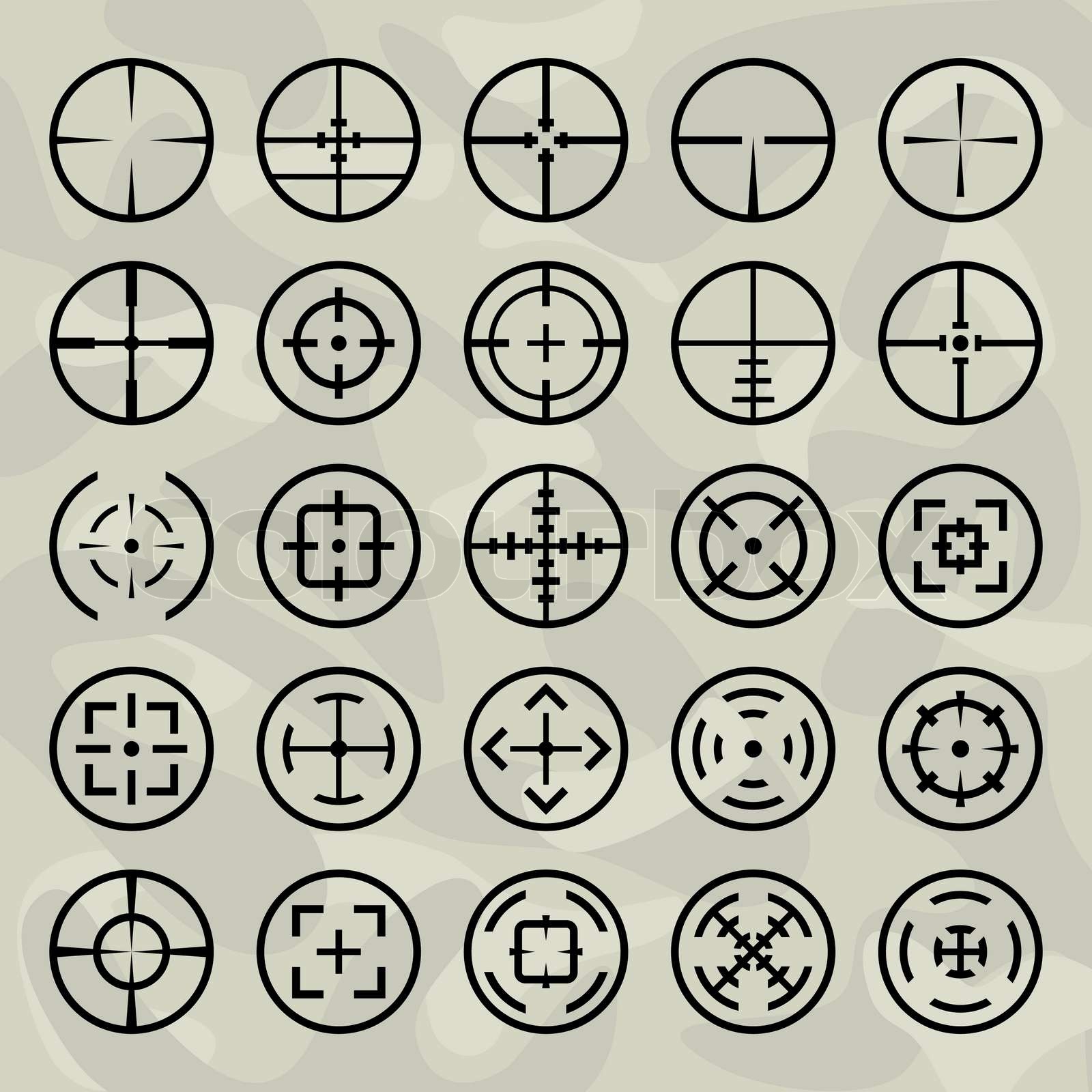 Vector isoliert Fadenkreuz auf militärische Hintergrund StockVektor