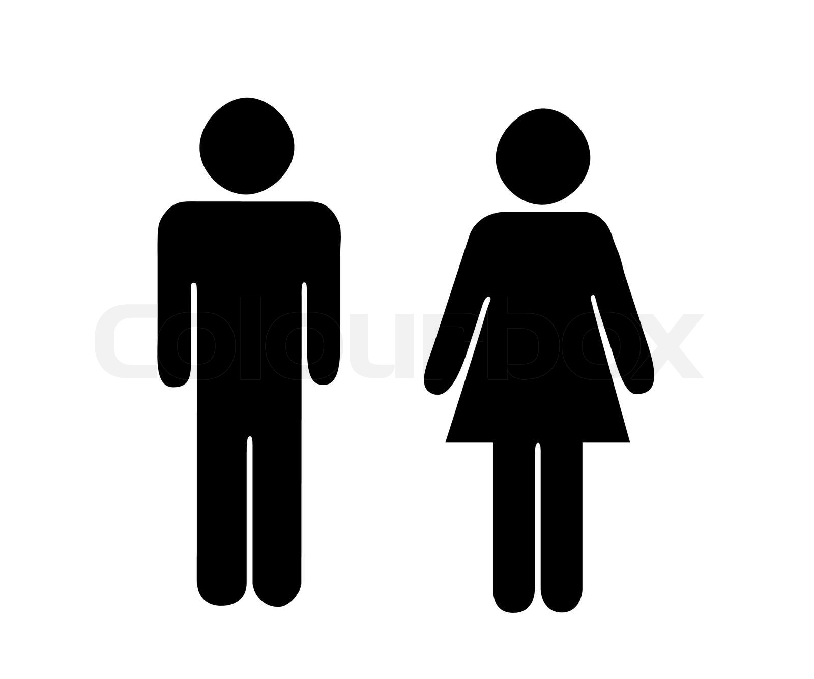 Pictogram black woman and man | Stock vector | Colourbox
