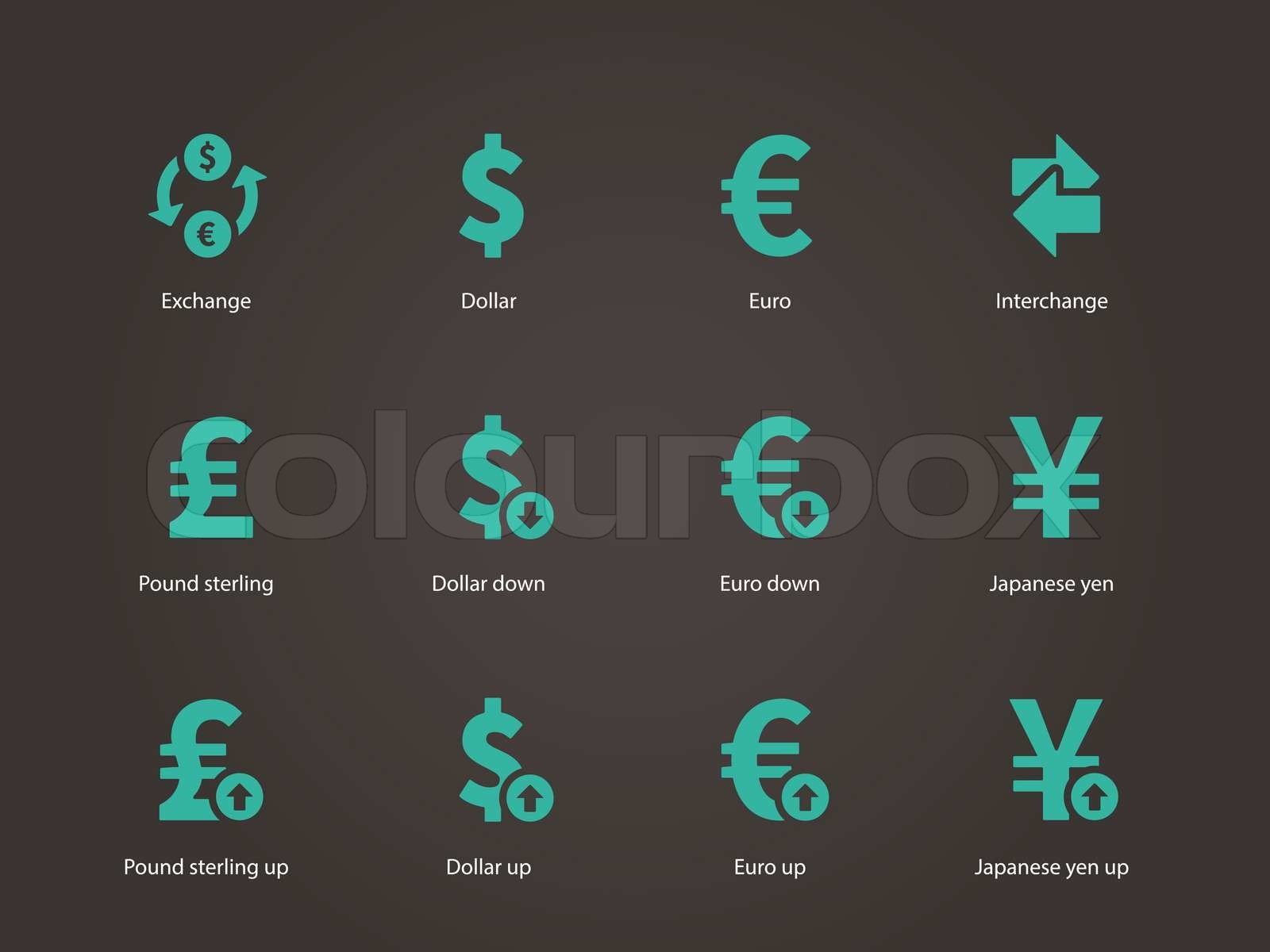 Exchange Rate icons Stock vector Colourbox