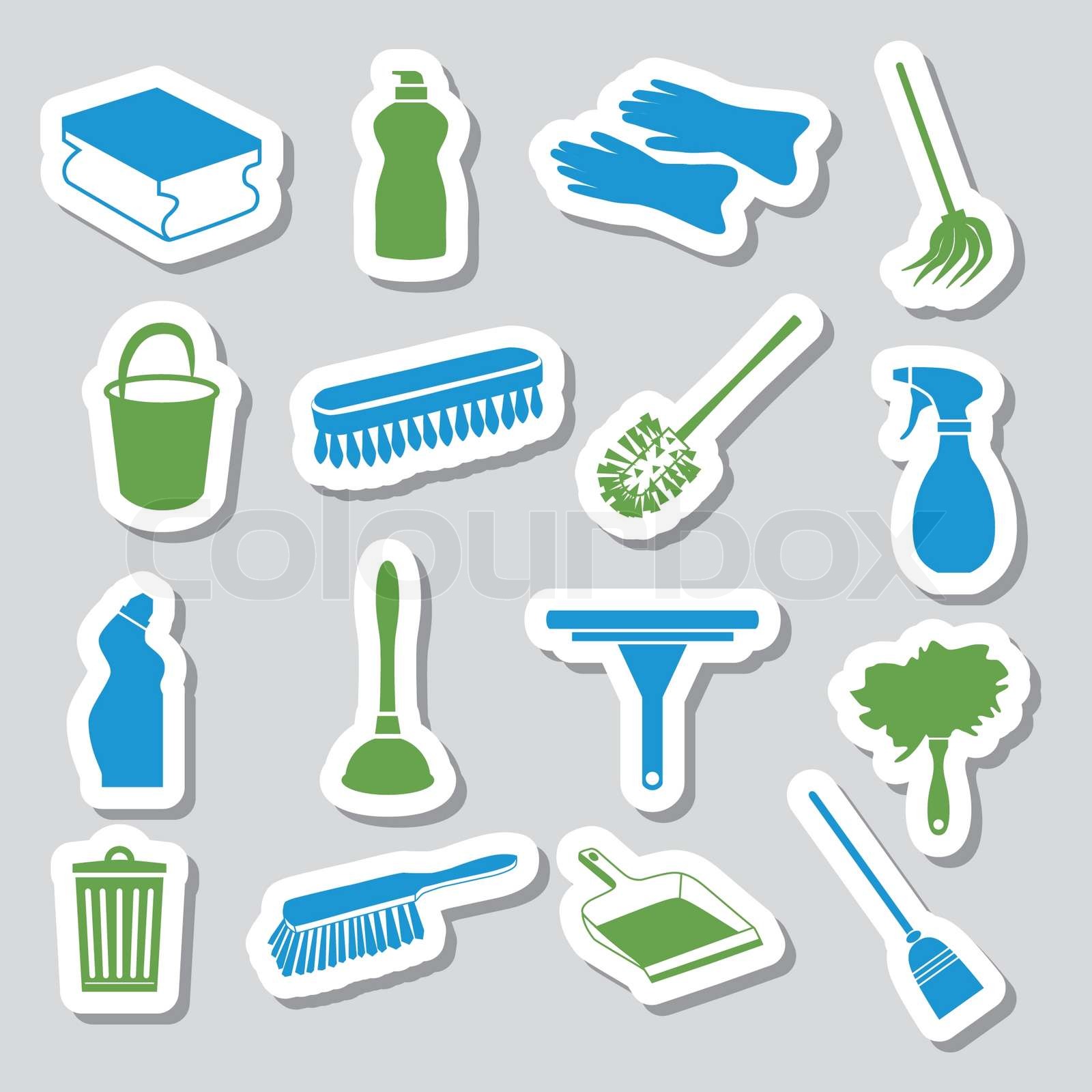 cleaning stickers Stock vector Colourbox