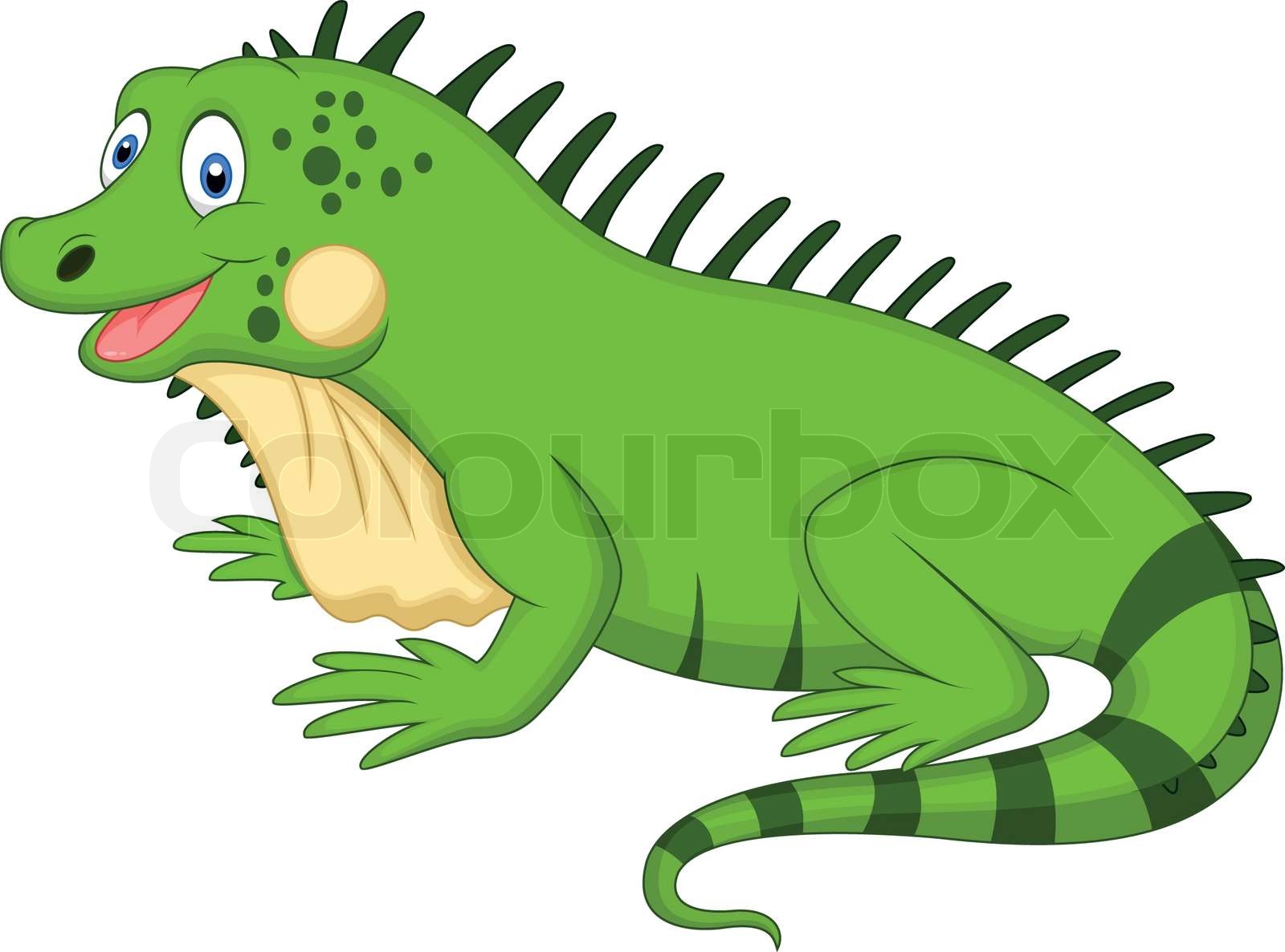 Cute Iguana Cartoon Stock Vector Colourbox