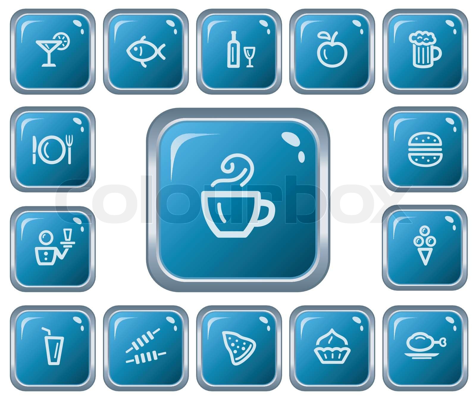 Food and drink buttons | Stock vector | Colourbox