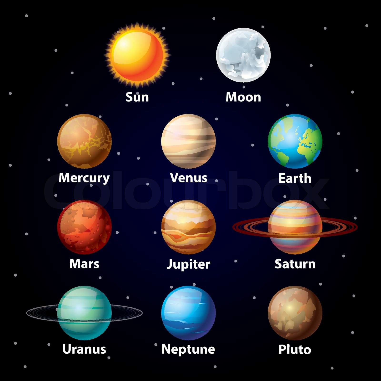 Glossy Planeten Vektor Set Stock Vektor Colourbox