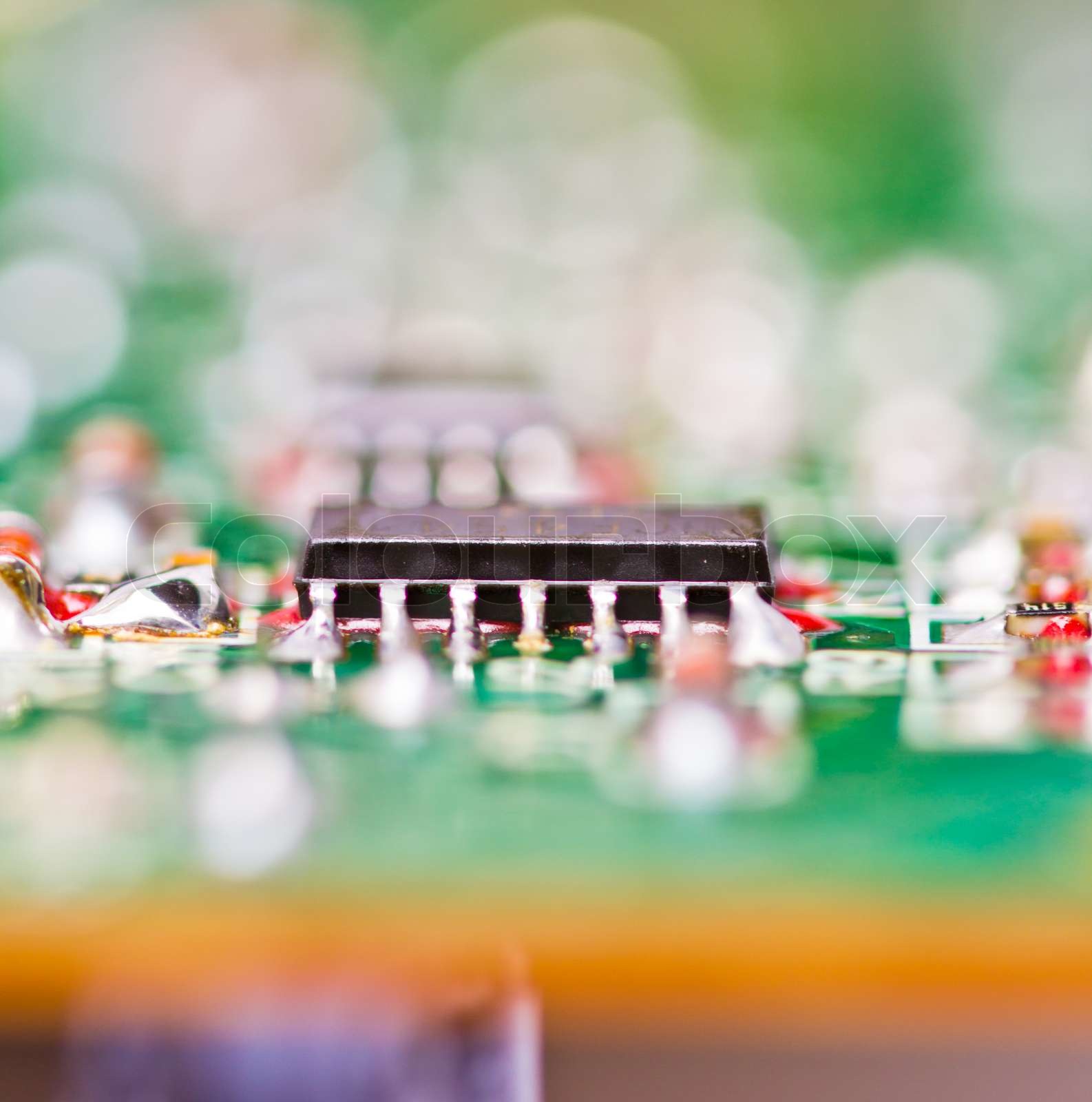 Detail Of An Electronic Printed Circuit Board With Many Electrical Detail Of An Electronic Printed Circuit Board With Many Electrical