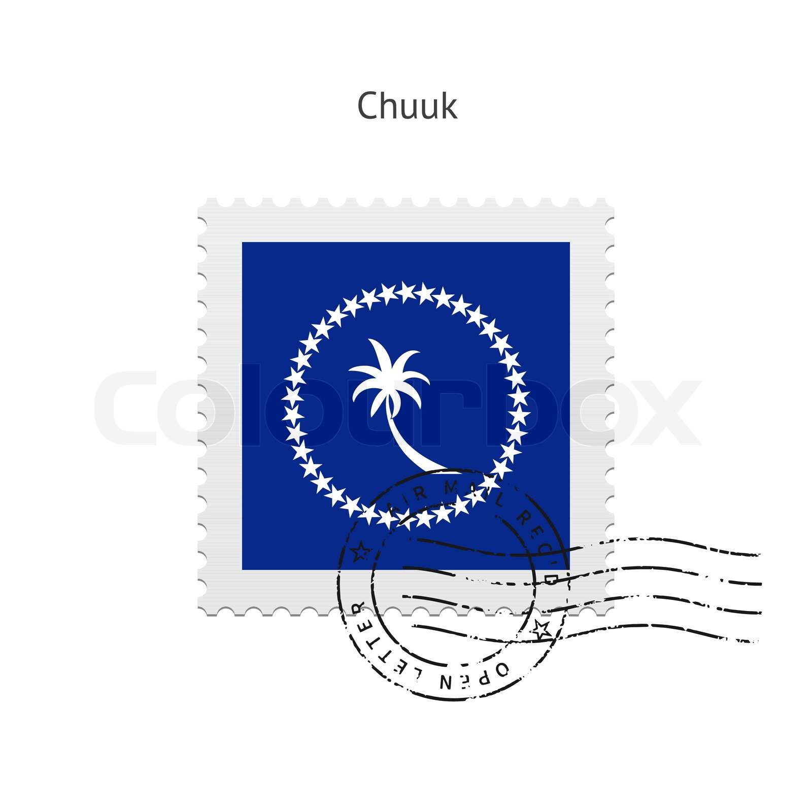 Chuuk Flag Postage Stamp | Stock vector | Colourbox