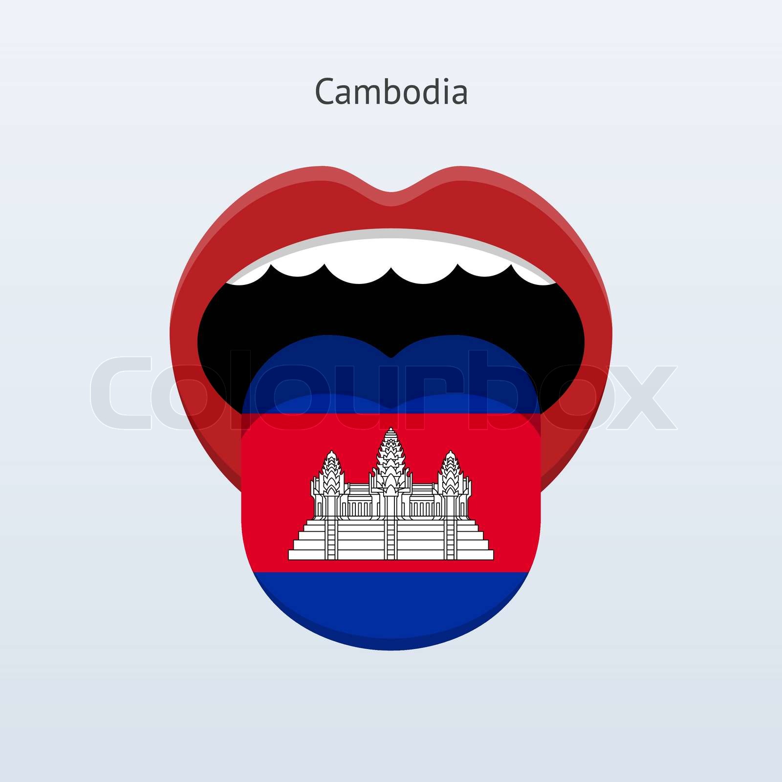 KambodschaSprache. abstrakt menschliche Zunge. StockVektor Colourbox