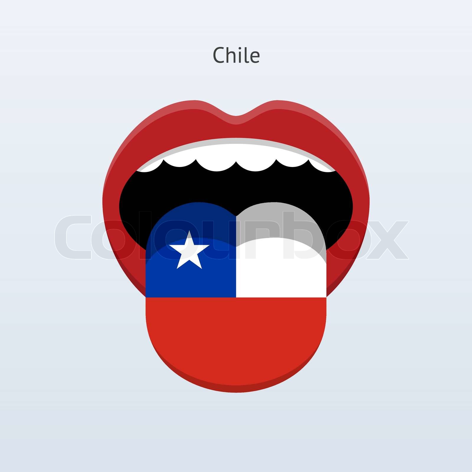 Chile language. Human tongue. Stock vector Colourbox