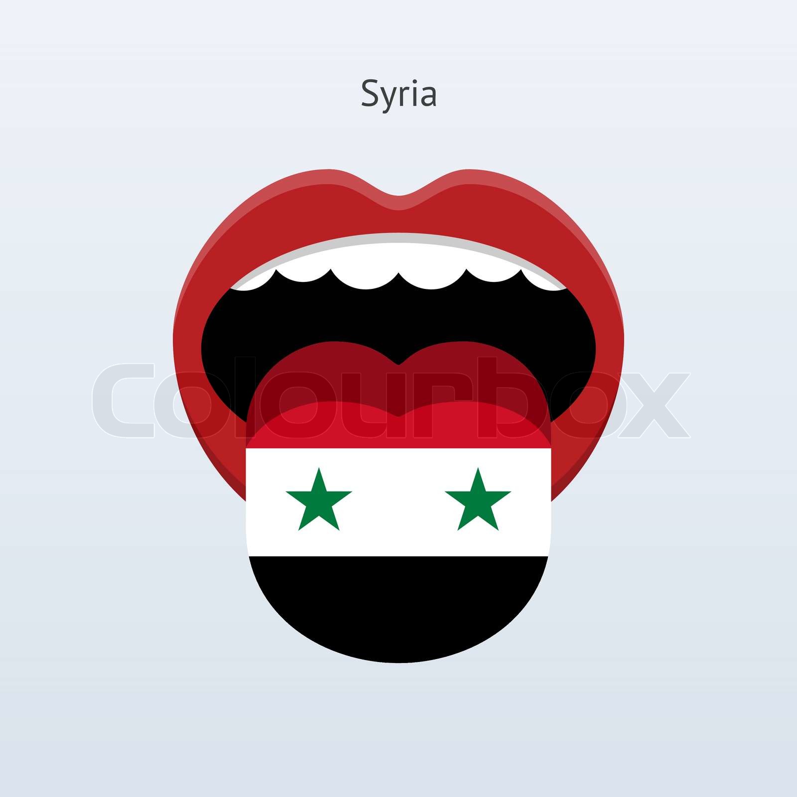 SyrienSprache. abstrakt menschliche Zunge. StockVektor Colourbox