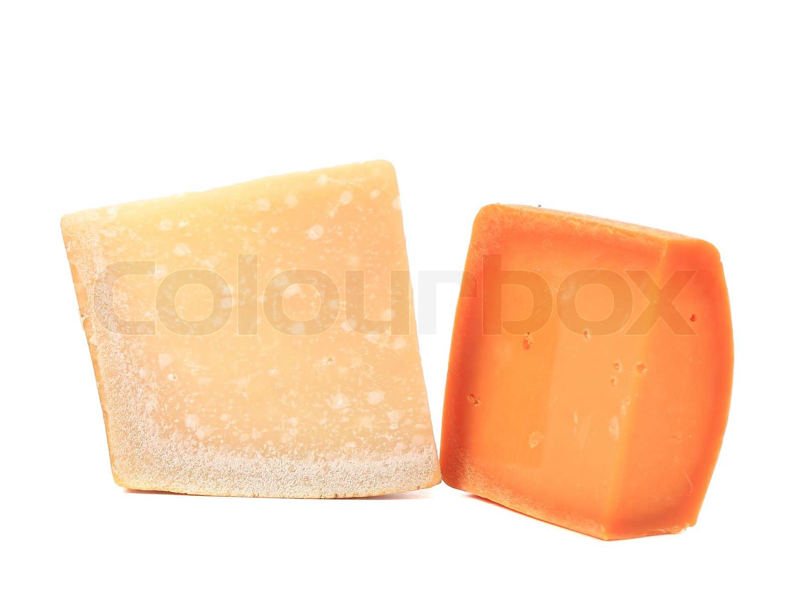 zwei Arten von Käse. Stock Bild Colourbox