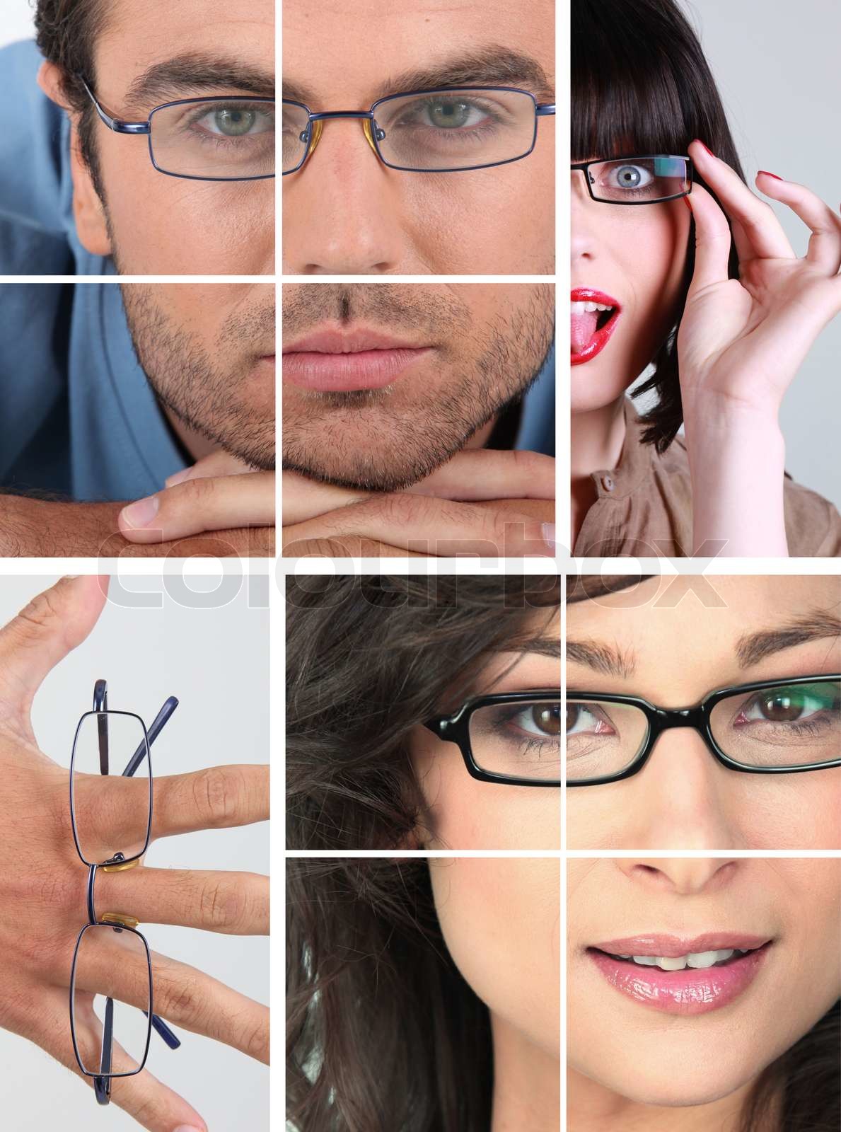 Collage of people wearing glasses | Stock image | Colourbox