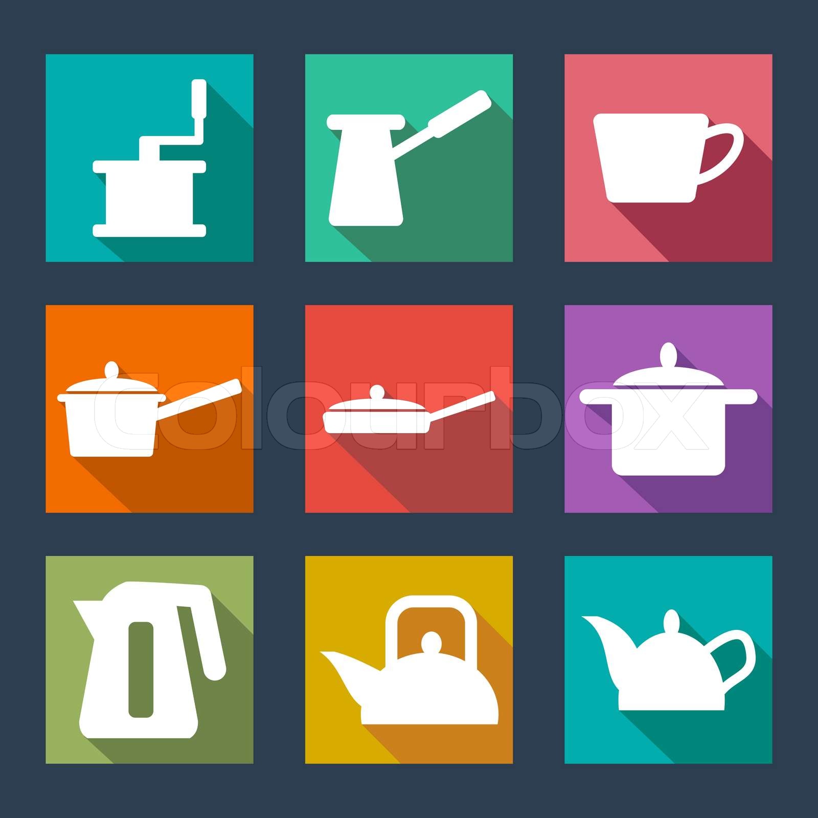 Set Kochen Bildschirmhintergrund Stock Vektor Colourbox