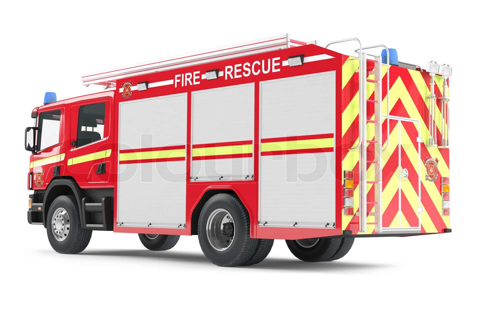 fire truck back isolated | Stock image | Colourbox