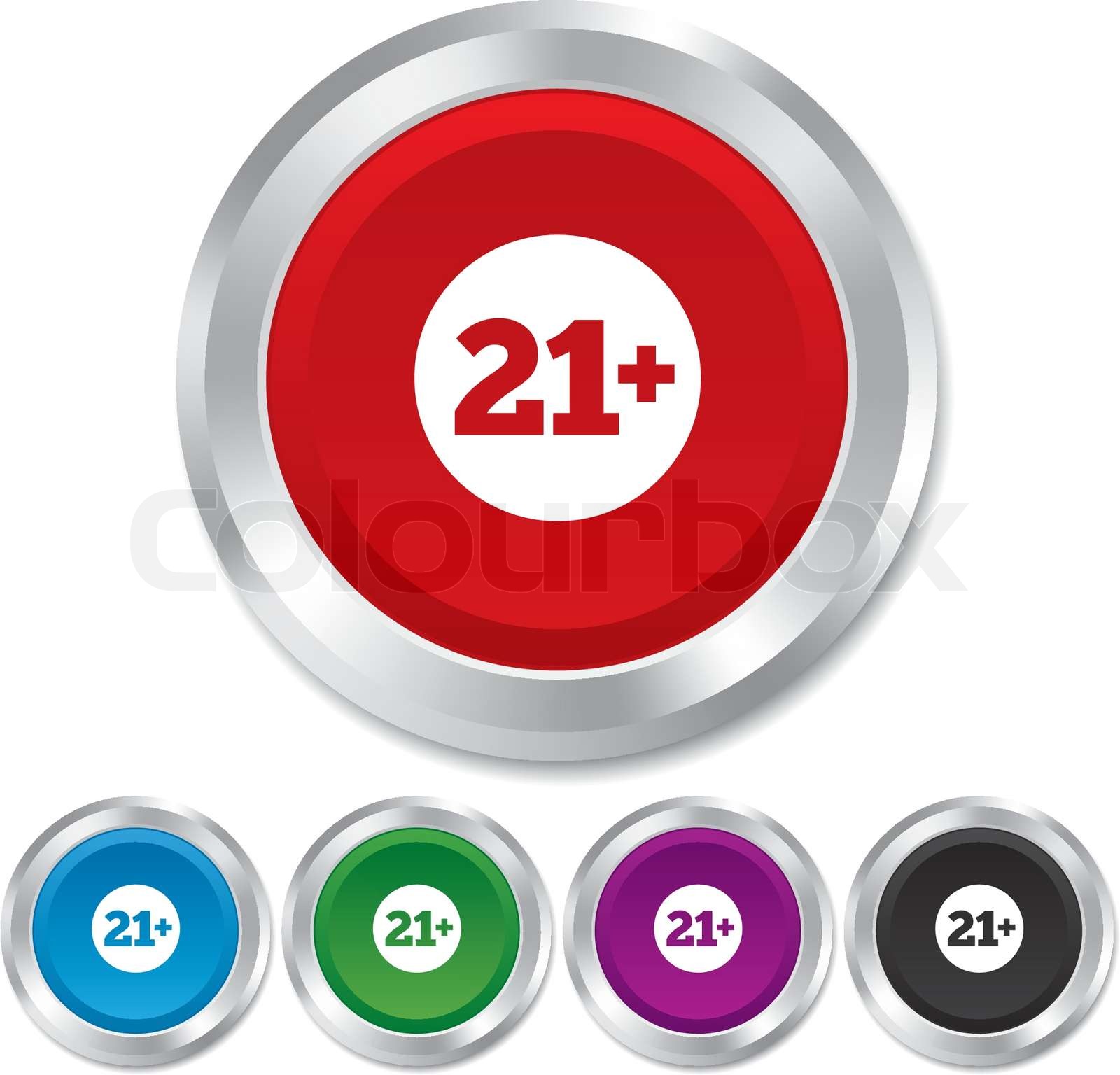 21 years old sign. Adults content. | Stock vector | Colourbox