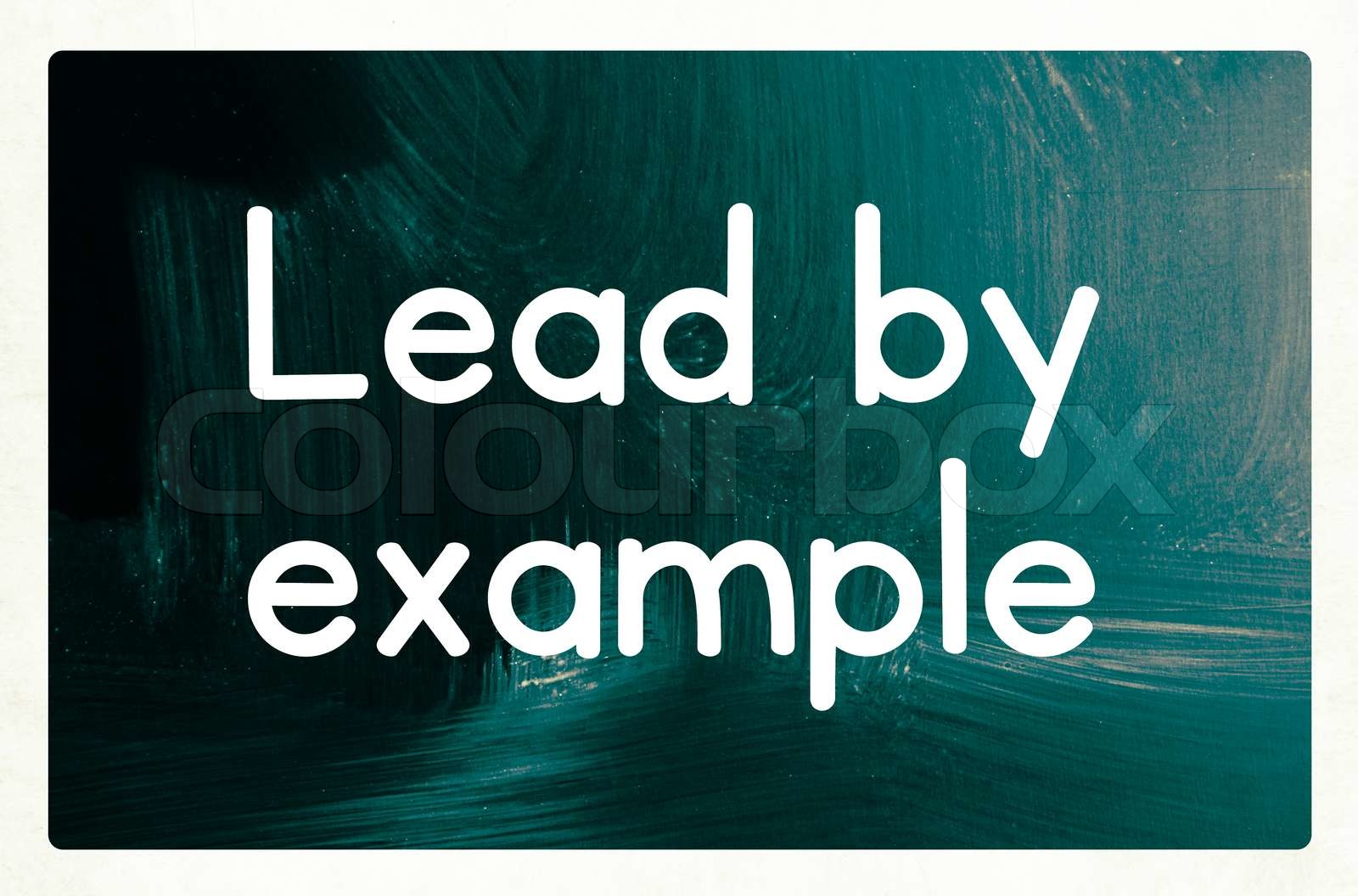 lead by example Stock image Colourbox