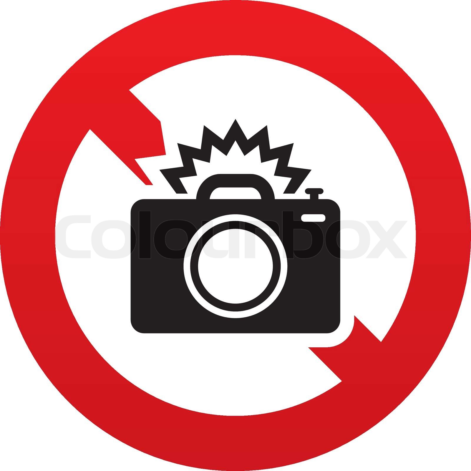 No Photo camera sign icon. Photo flash symbol. Stock vector Colourbox
