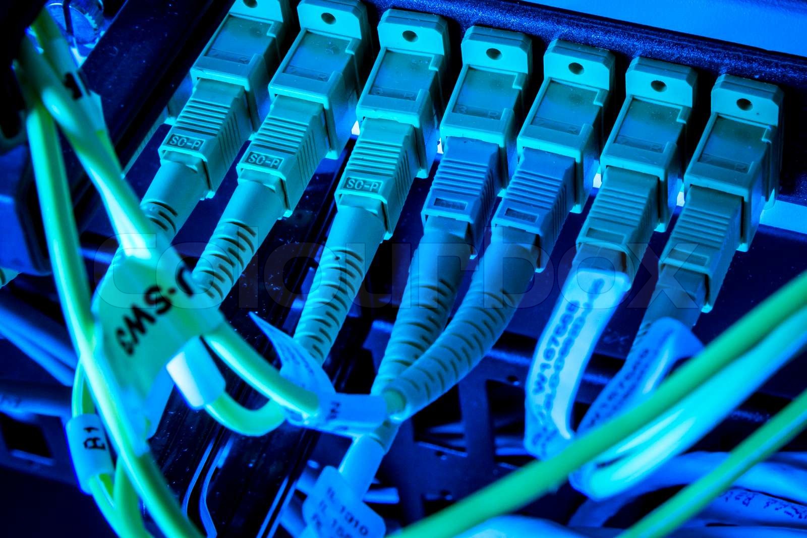 optic fiber hub Stock image Colourbox