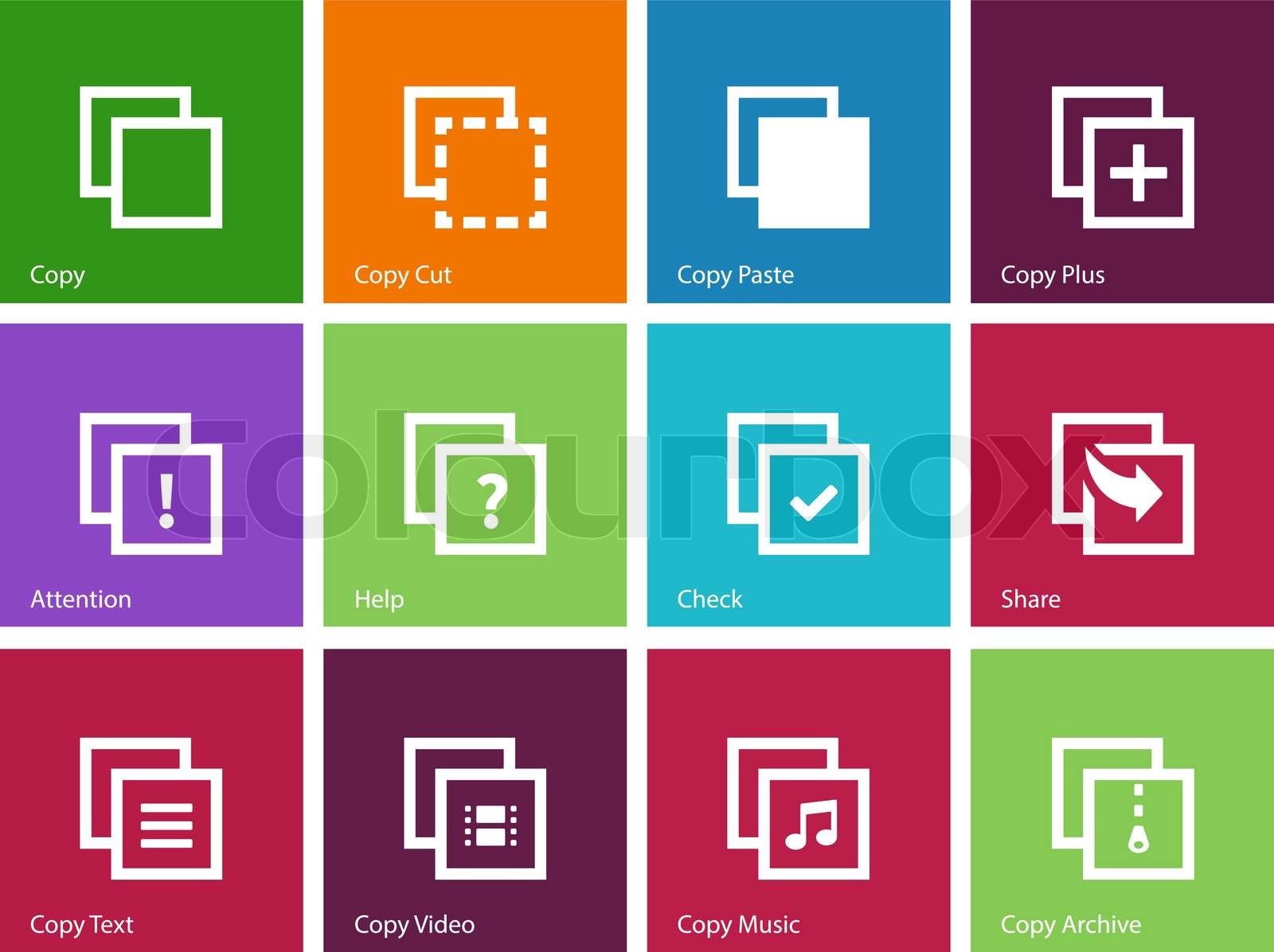 Copy Paste icons for Apps, Web Pages. | Stock vector | Colourbox