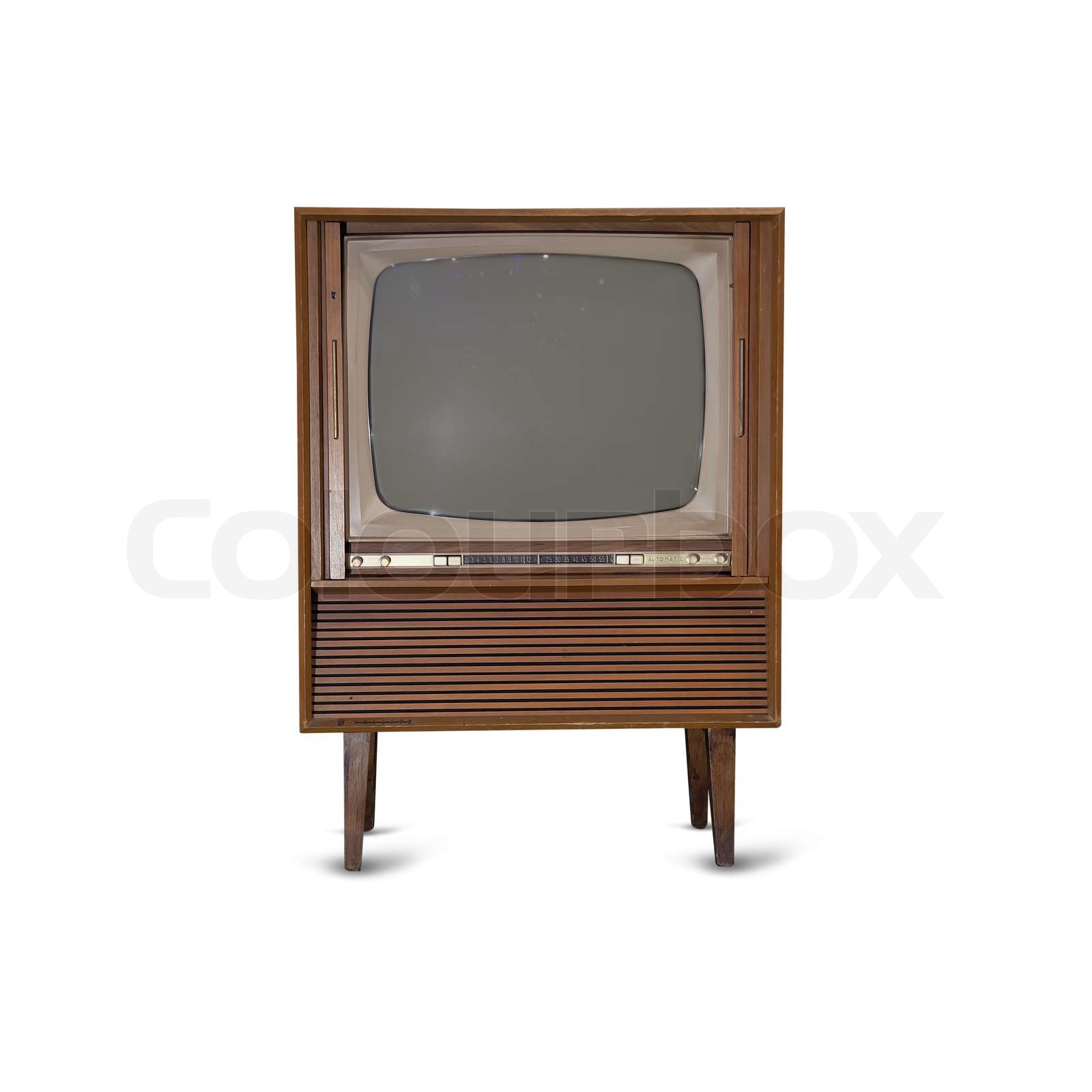 gammeldags, fjernsyn, sæt | Stock foto | Colourbox