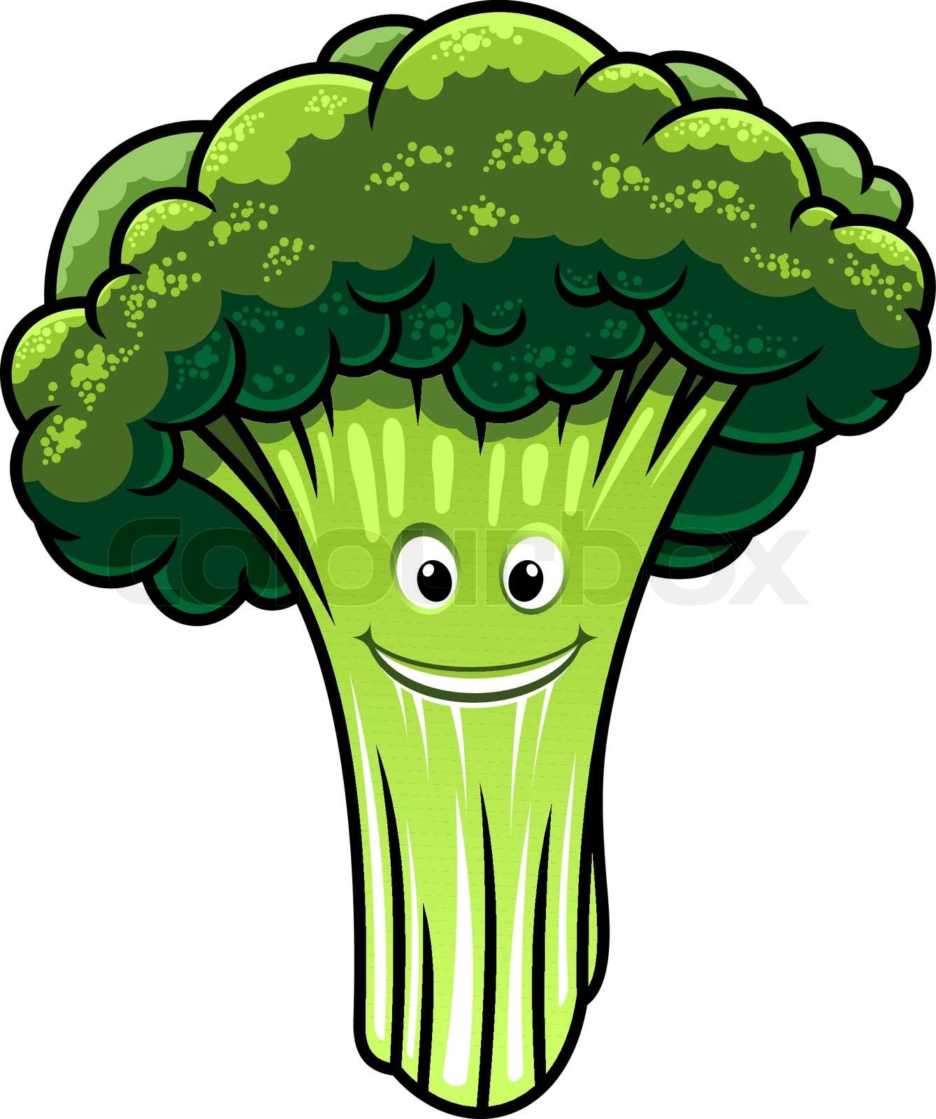 Fresh broccoli with a happy face Stock vector Colourbox