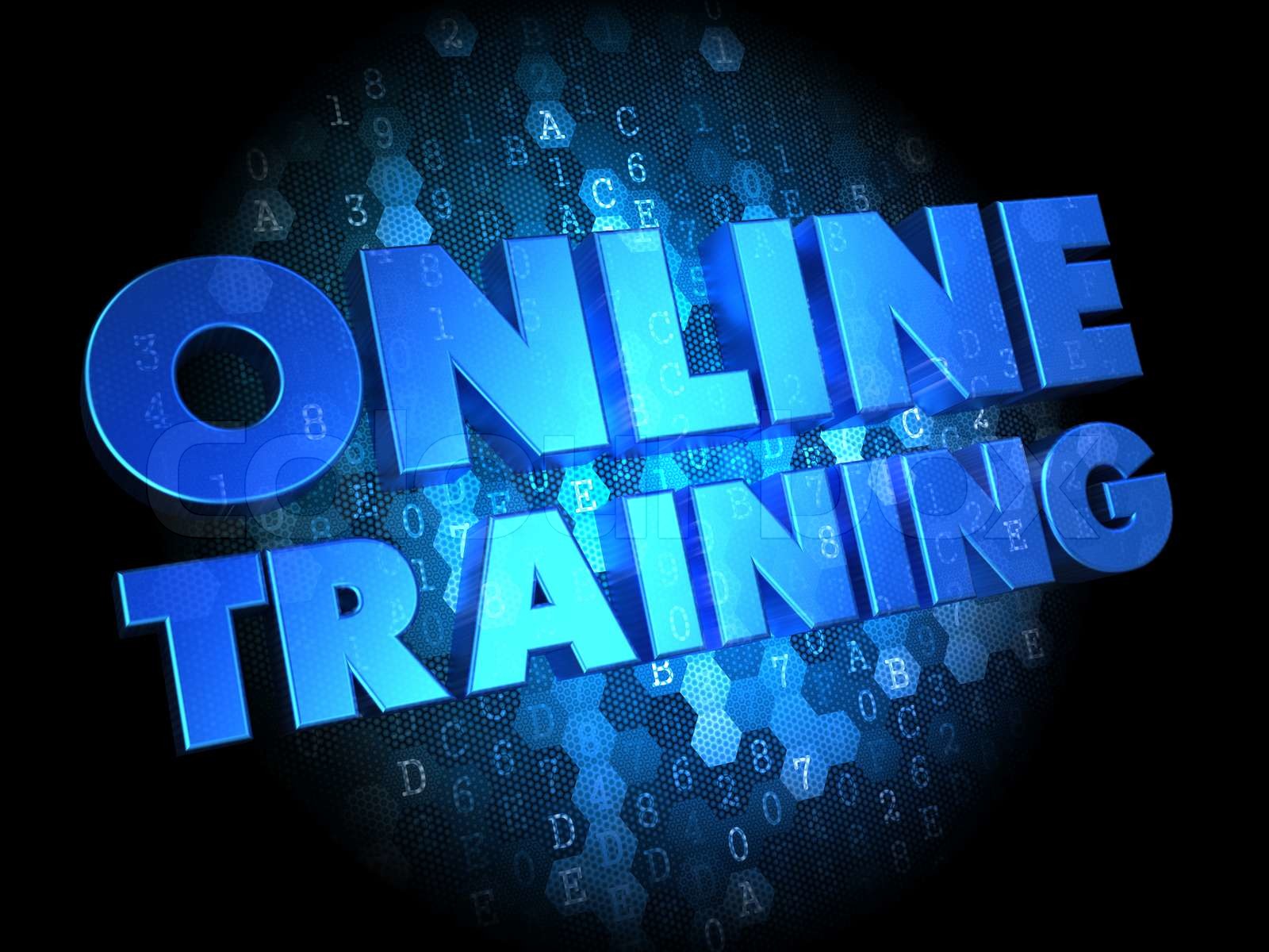 Online Training on Dark Digital Background. | Stock image | Colourbox