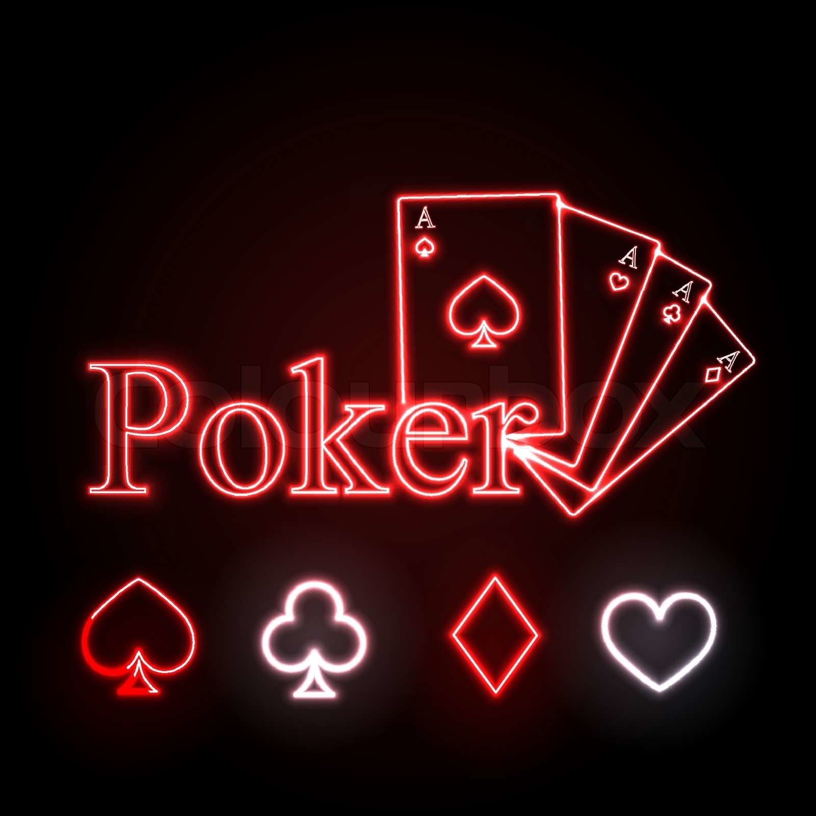neon sign. Poker | Stock vector | Colourbox
