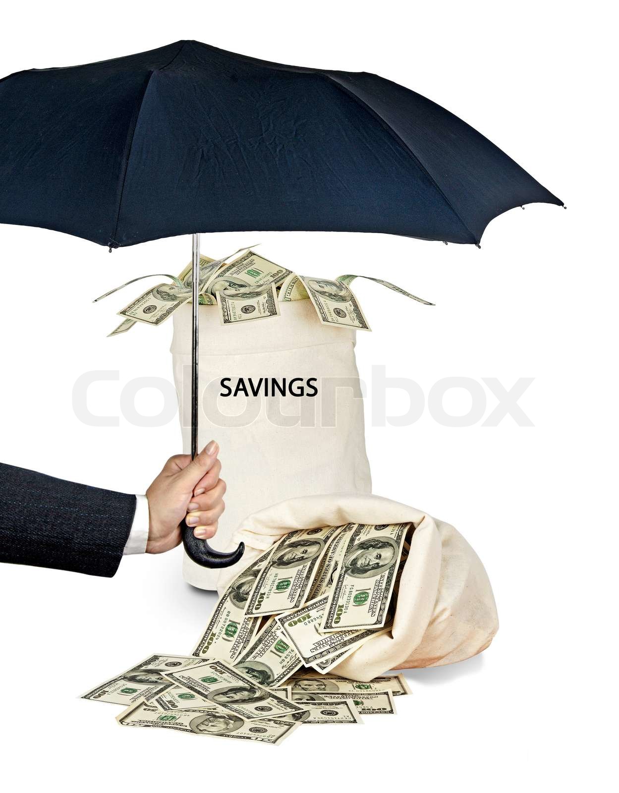 Protection of savings Stock image Colourbox