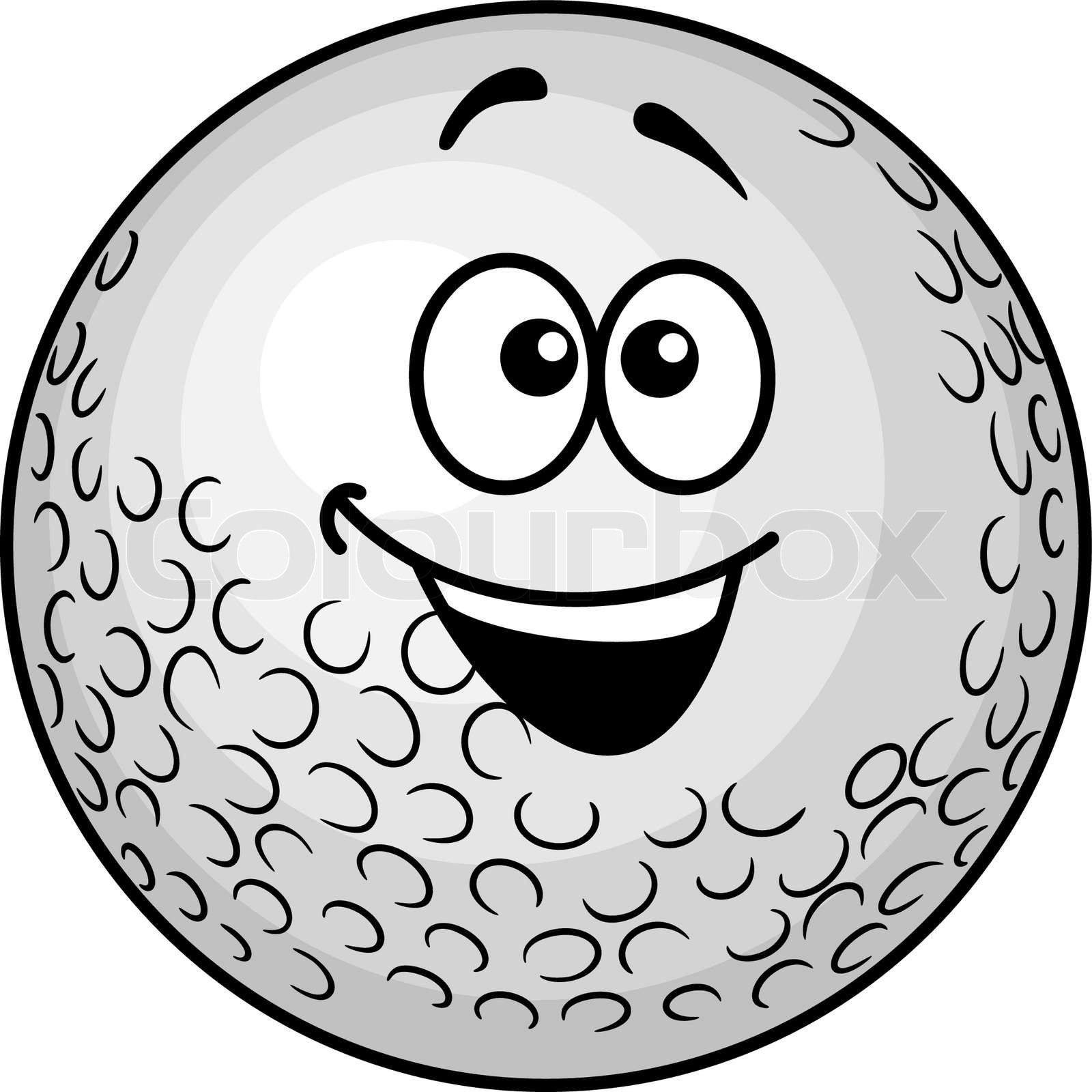 Funny cartoon golf ball Stock vector Colourbox