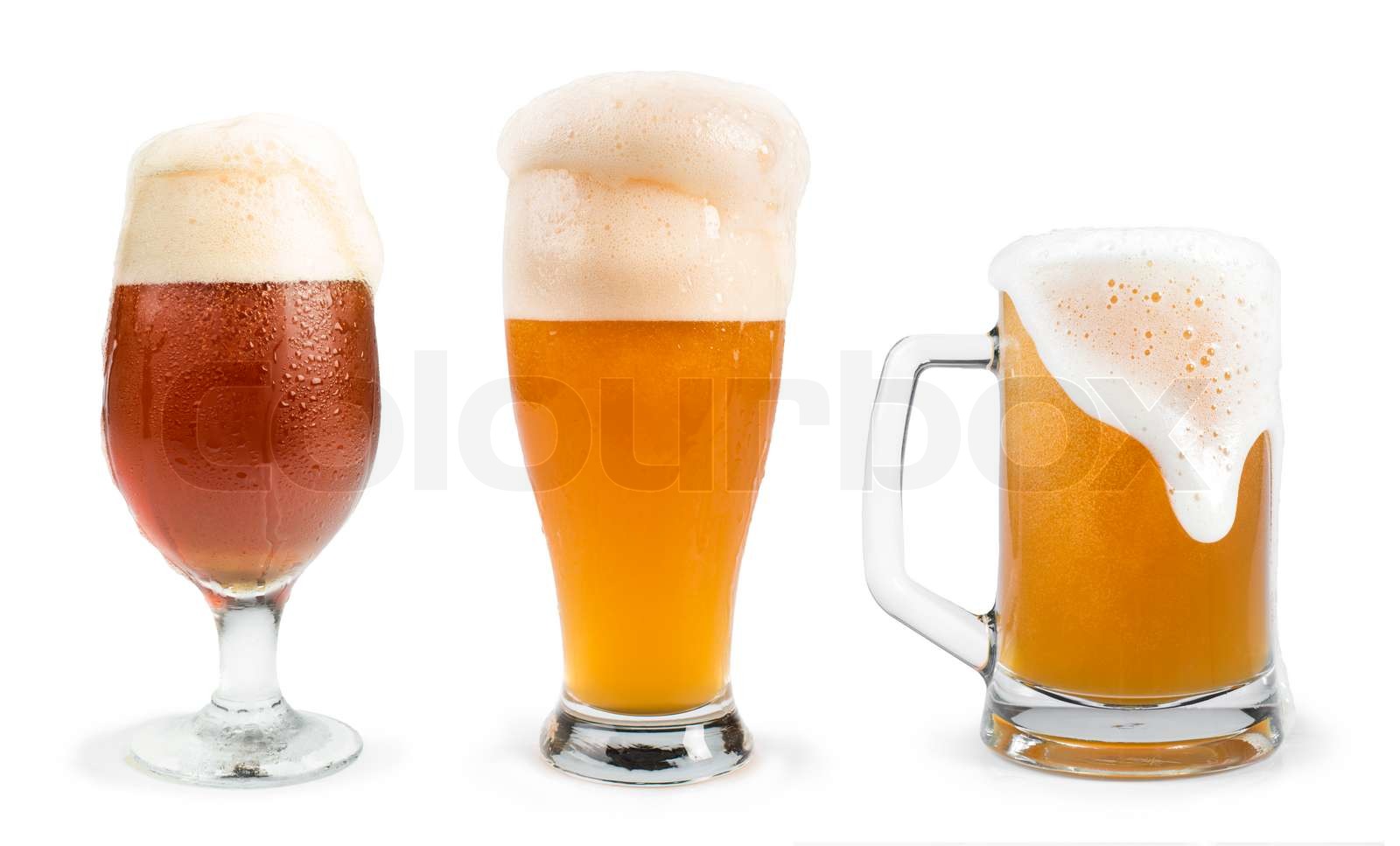 Mug filled with beer Stock image Colourbox