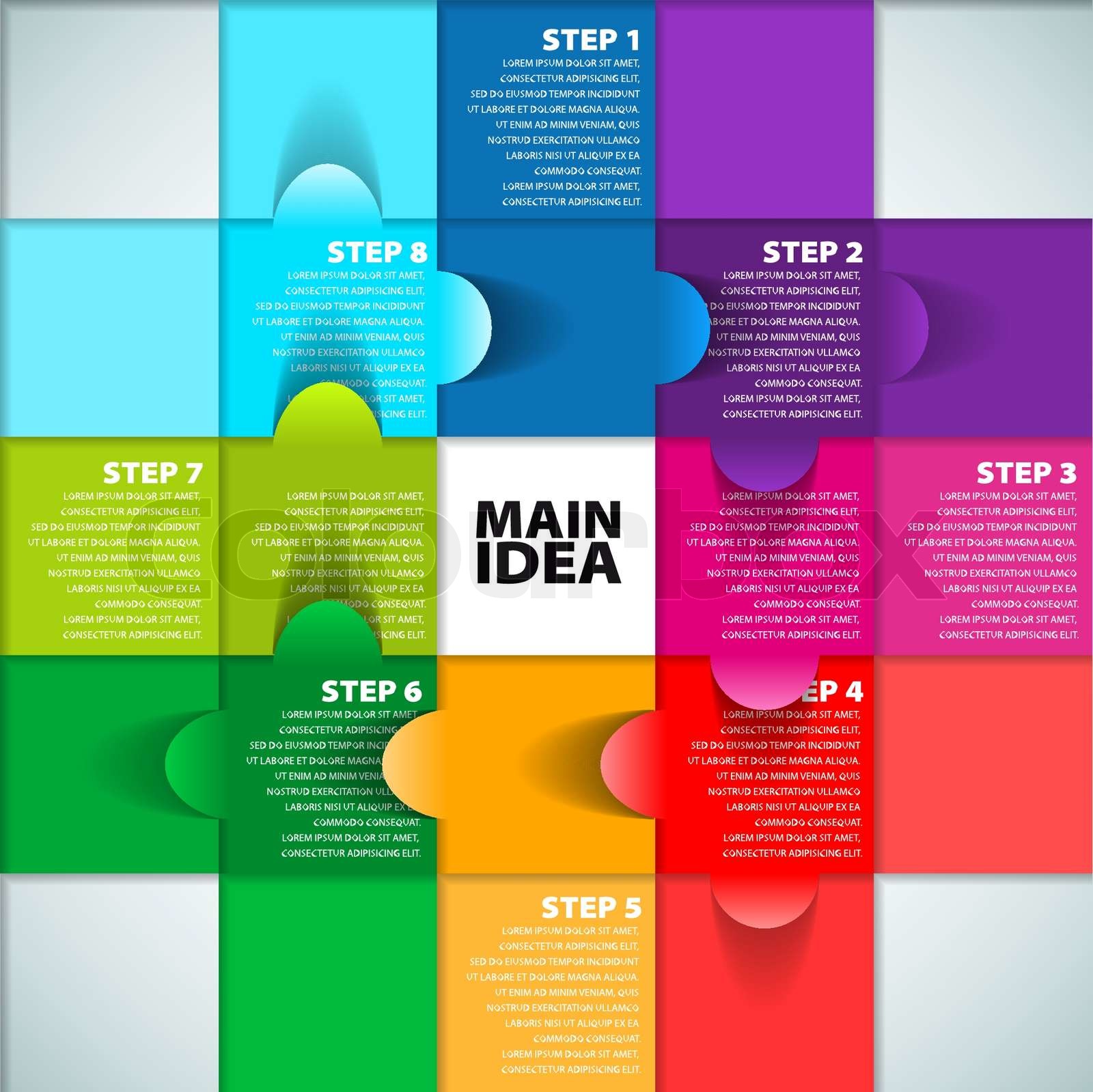 Colorful Process chart module - Vector illustration | Stock vector ...