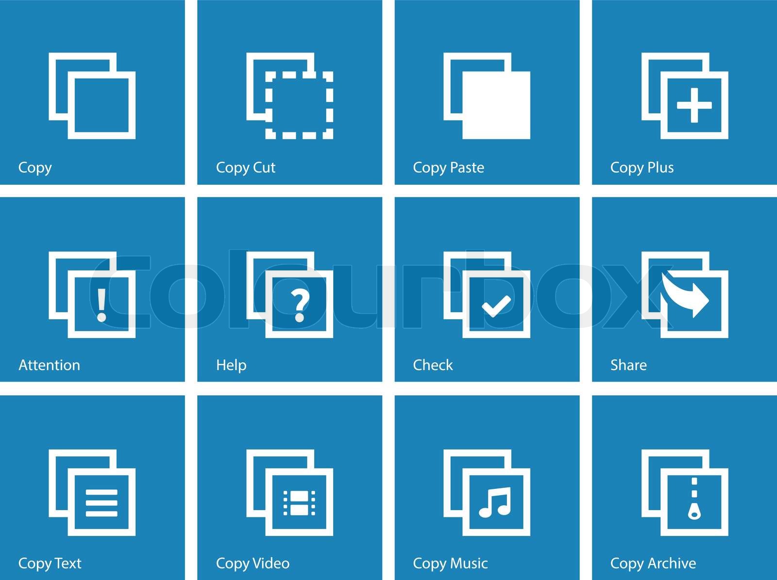 Copy Paste icons for Apps, Web Pages. | Stock vector | Colourbox