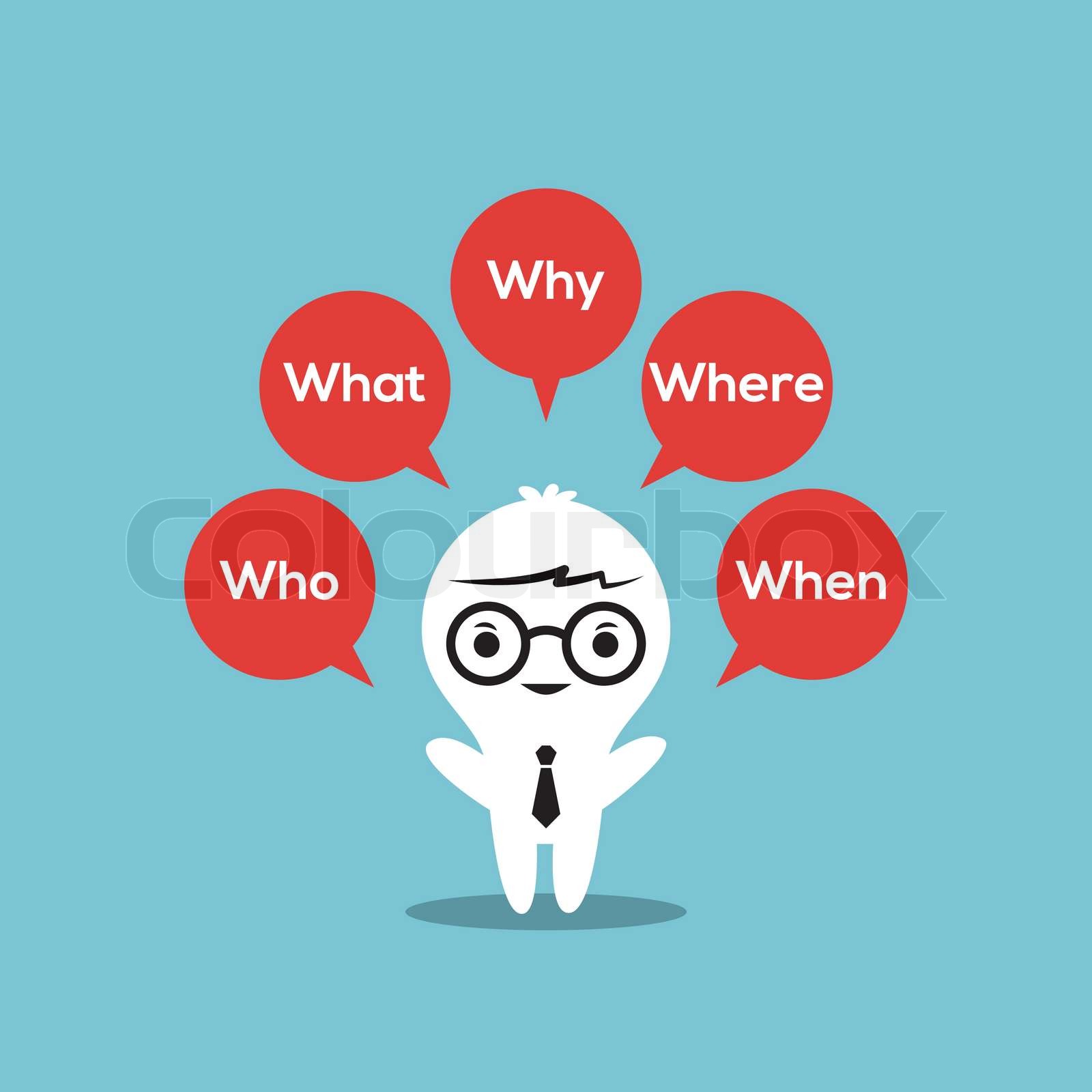 5w strategic : Who, What, Where, When, Why | Stock vector | Colourbox