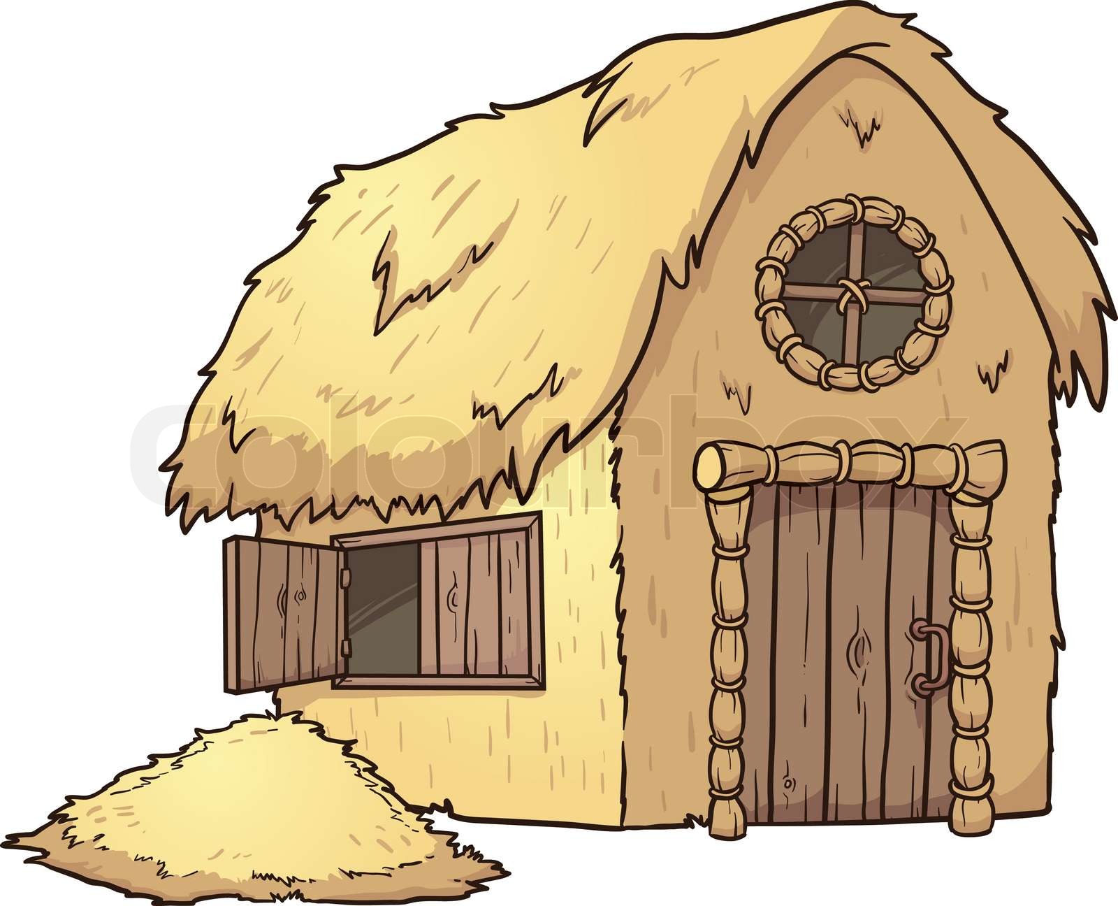 Straw house Stock vector Colourbox