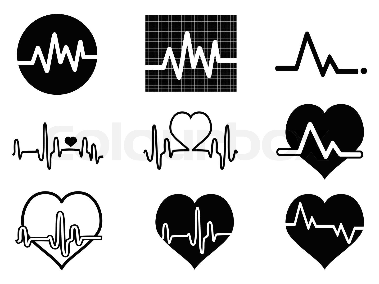 cardiogram, helbred, symbol | Stock vektor | Colourbox