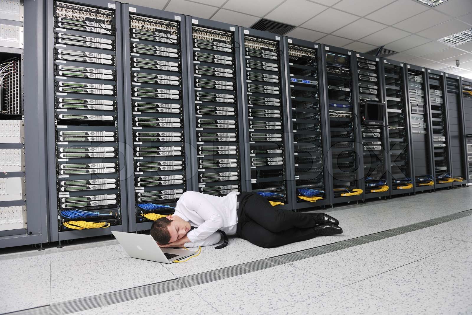 system fail situation in network server room | Stock image | Colourbox