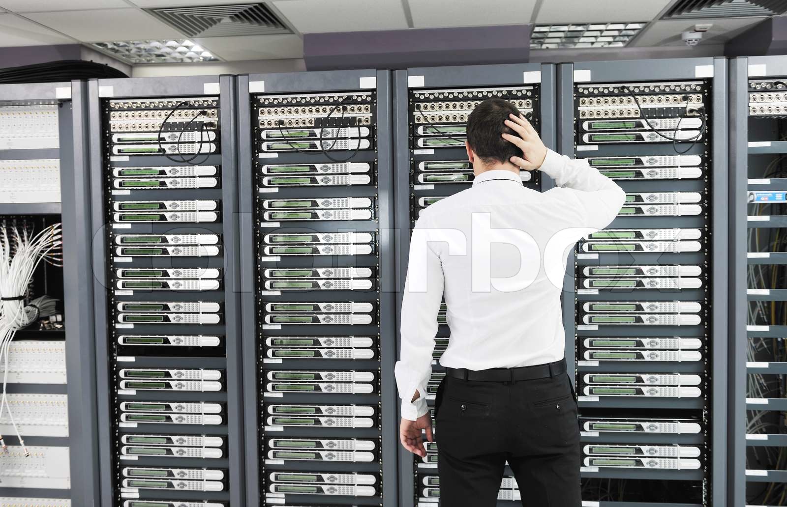 system fail situation in network server room | Stock image | Colourbox