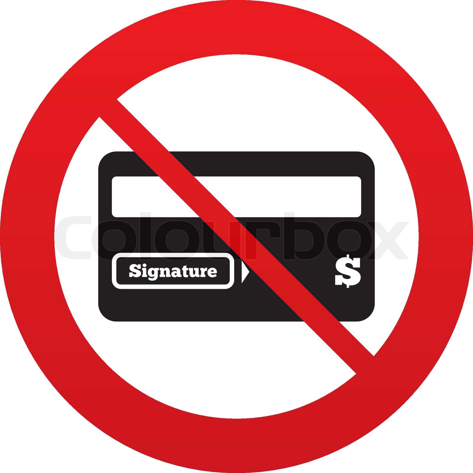 keine KreditkarteSchildSymbol. Debit Card Symbol. StockVektor