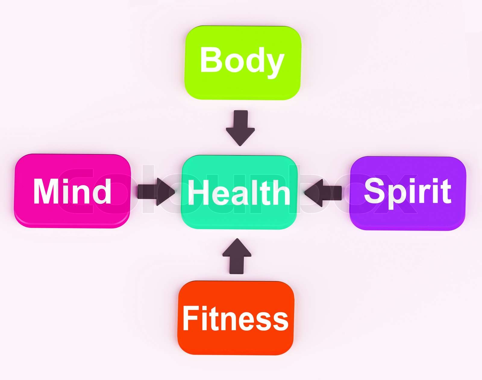 Health Diagram Shows Mental Spiritual Physical And Fitness Wellbeing ...