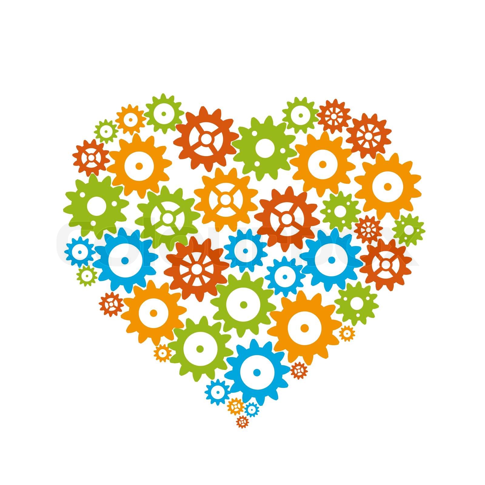 Gear heart. Stock vector Colourbox