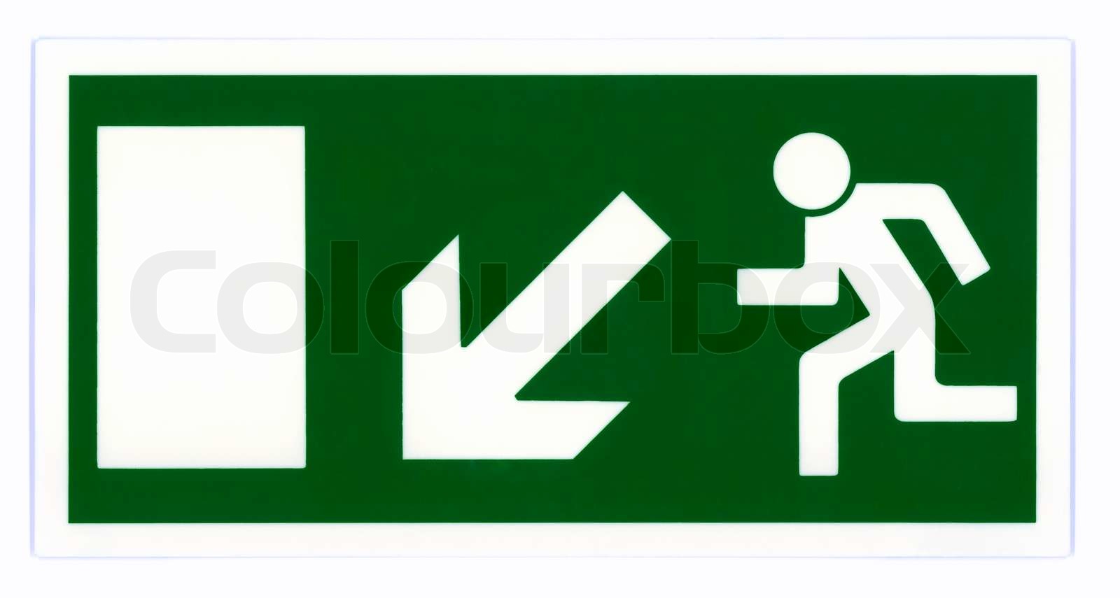 Emergency Exit Sign Stock Image Colourbox