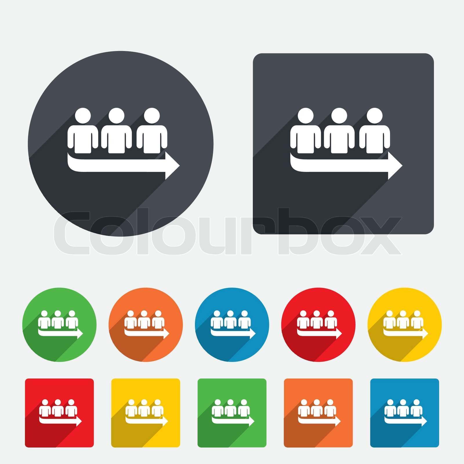 Queue sign icon. Long turn symbol. | Stock vector | Colourbox