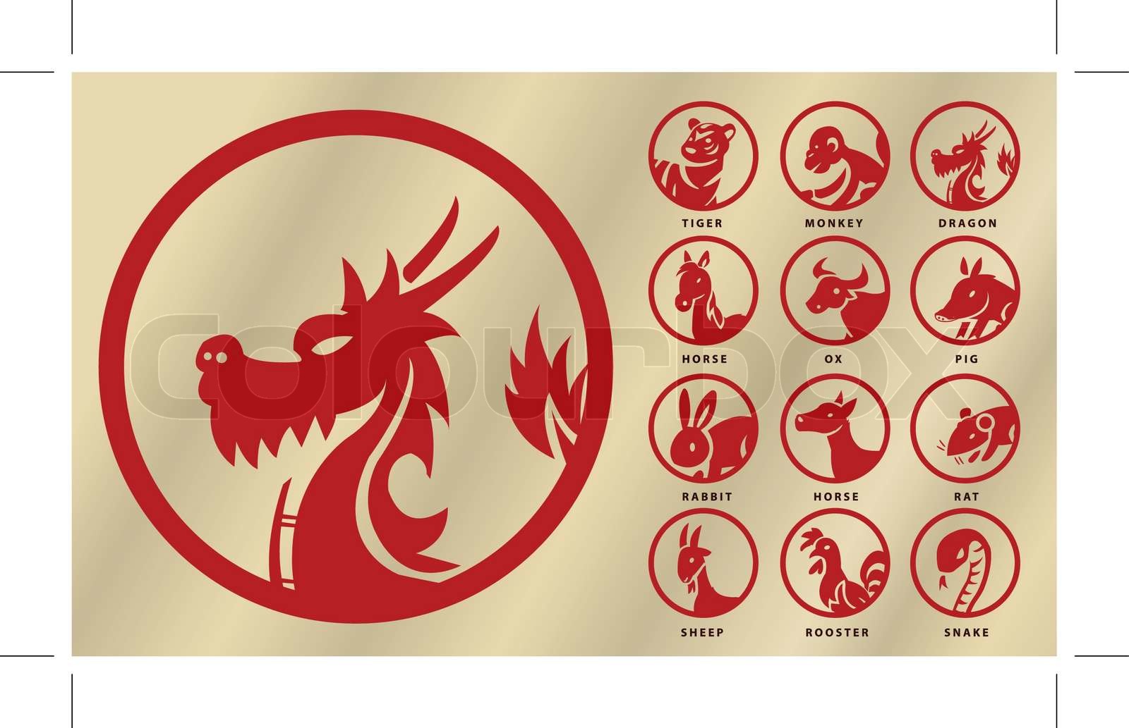 Eastern zodiac Stock vector Colourbox