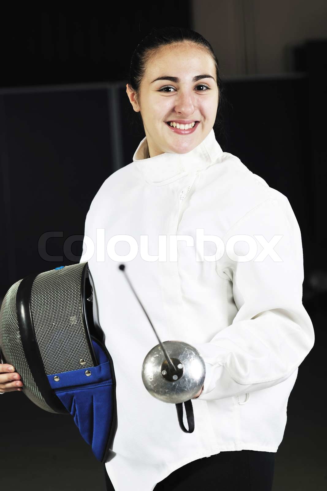 sword sport athlete portrait at training Stock image Colourbox
