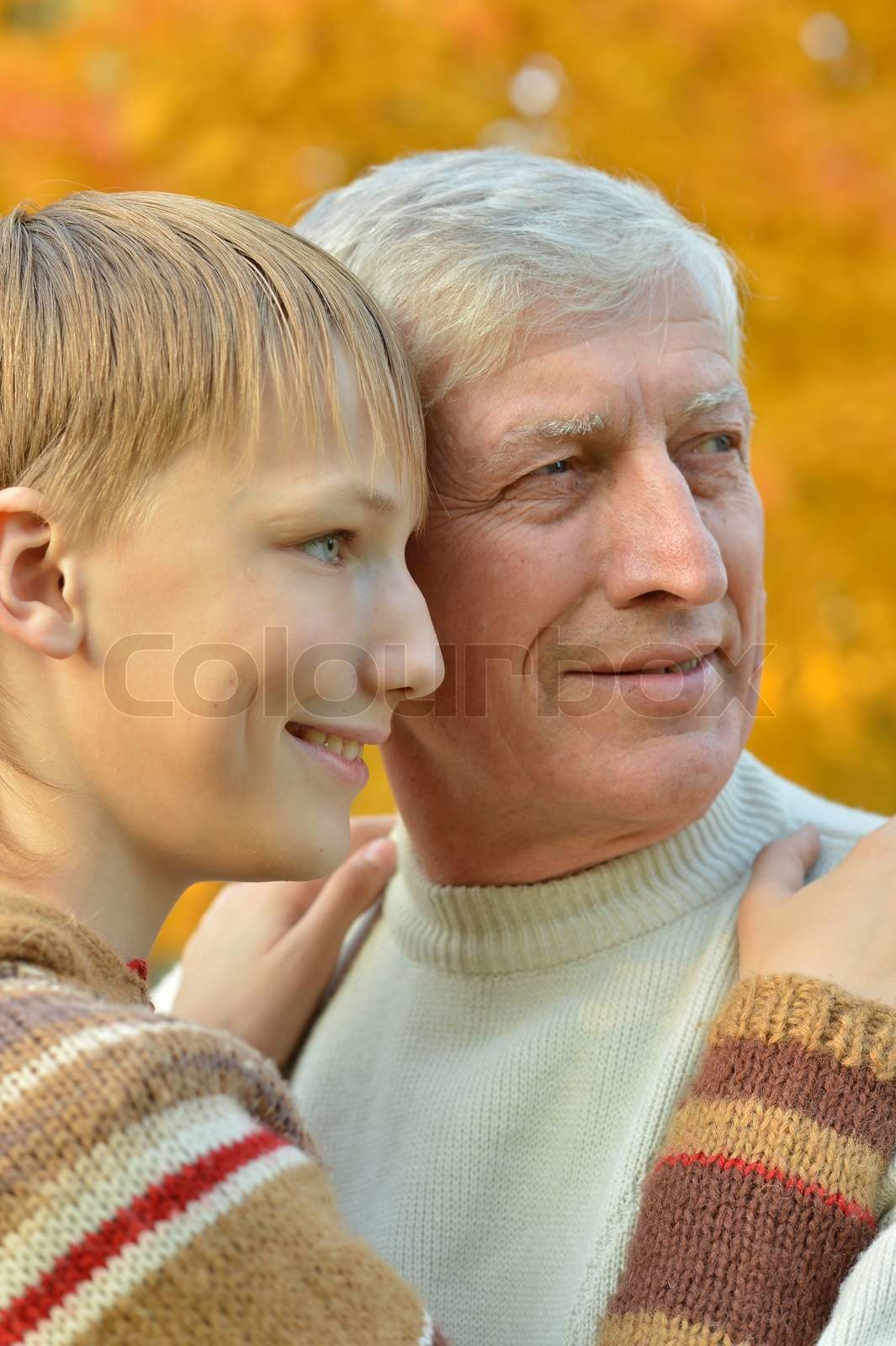 Grandfather With Grandchild Stock Image Colourbox