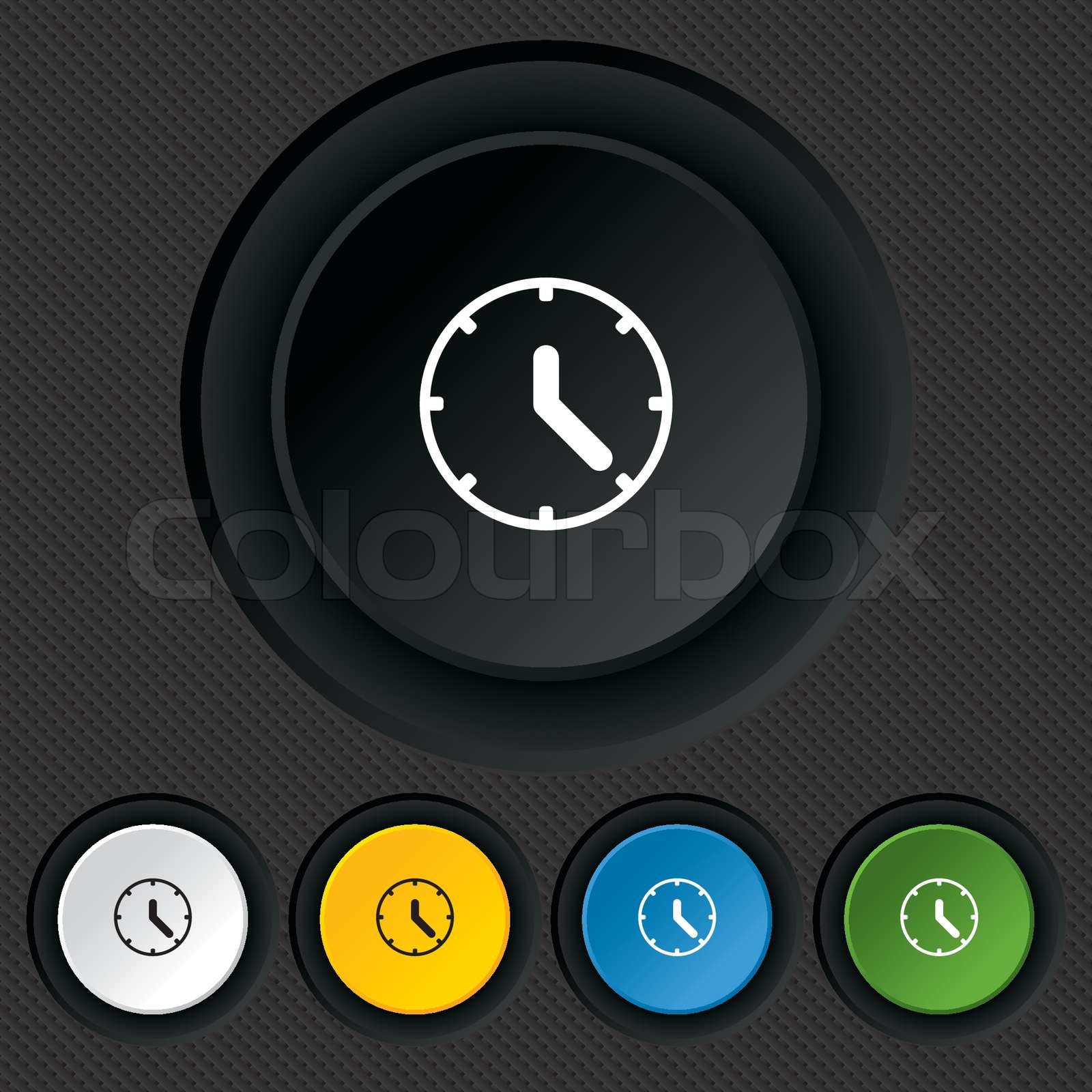 Uhr ZeichenSymbol. mechanische Uhr Symbol. StockVektor Colourbox