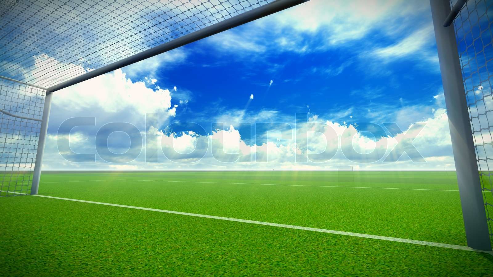 soccer field with goal Stock image Colourbox