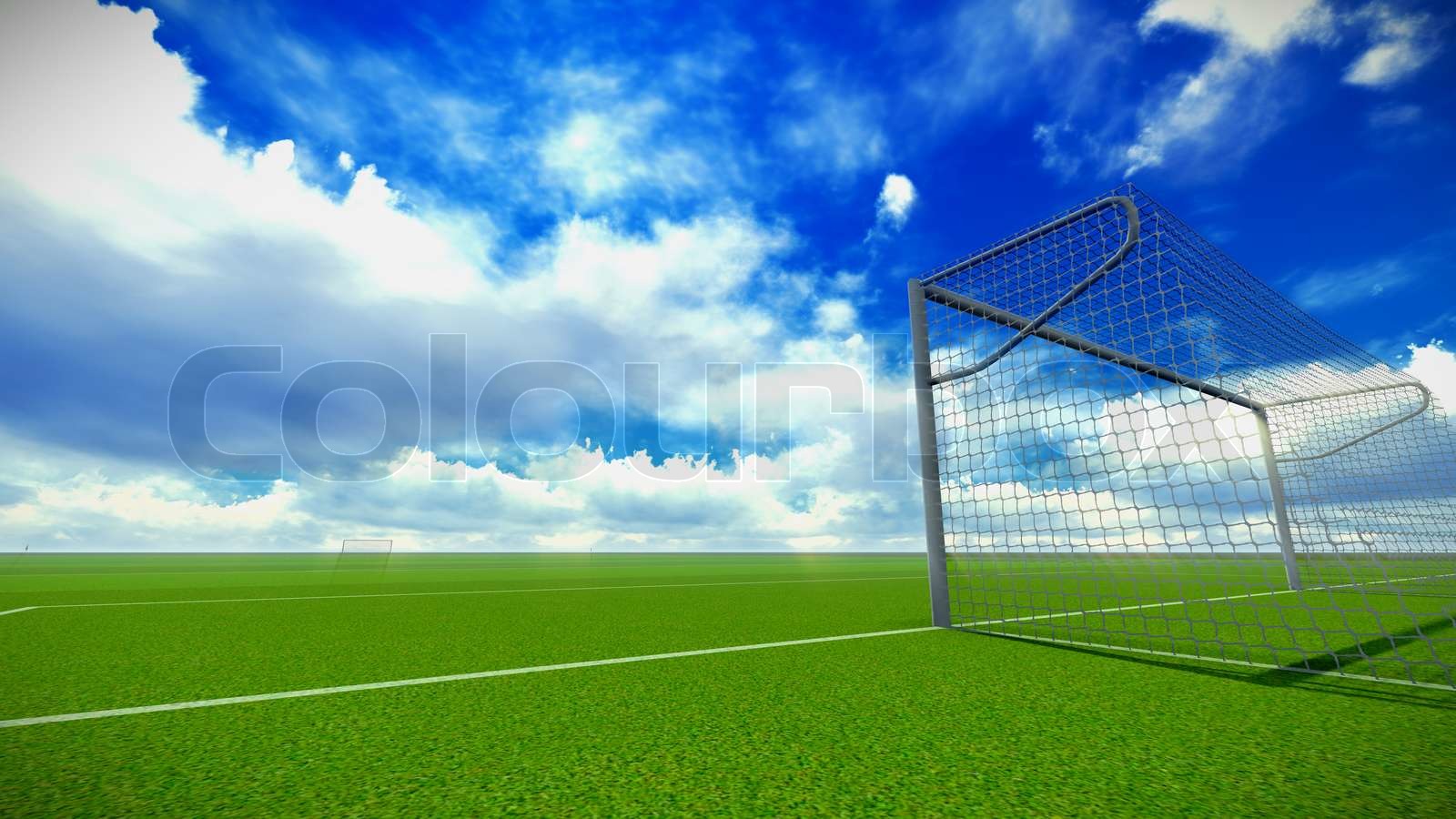 soccer field with goal Stock image Colourbox