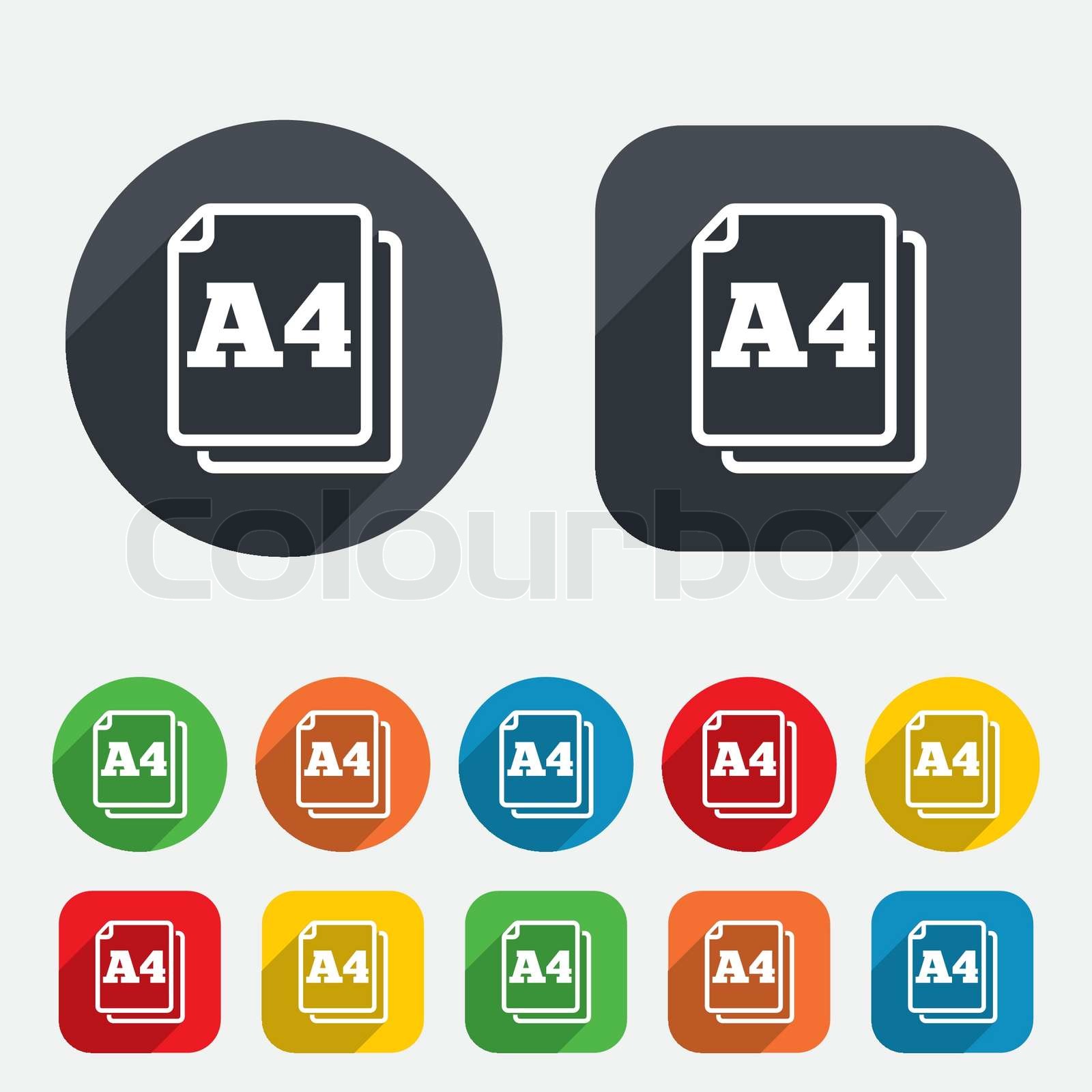 Paper size A4 standard icon. Document symbol. | Stock vector | Colourbox